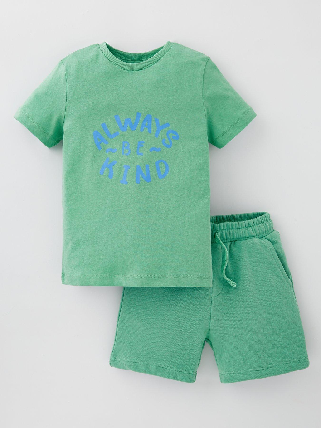 everyday-boys-always-be-kind-t-shirt-and-short-set-green