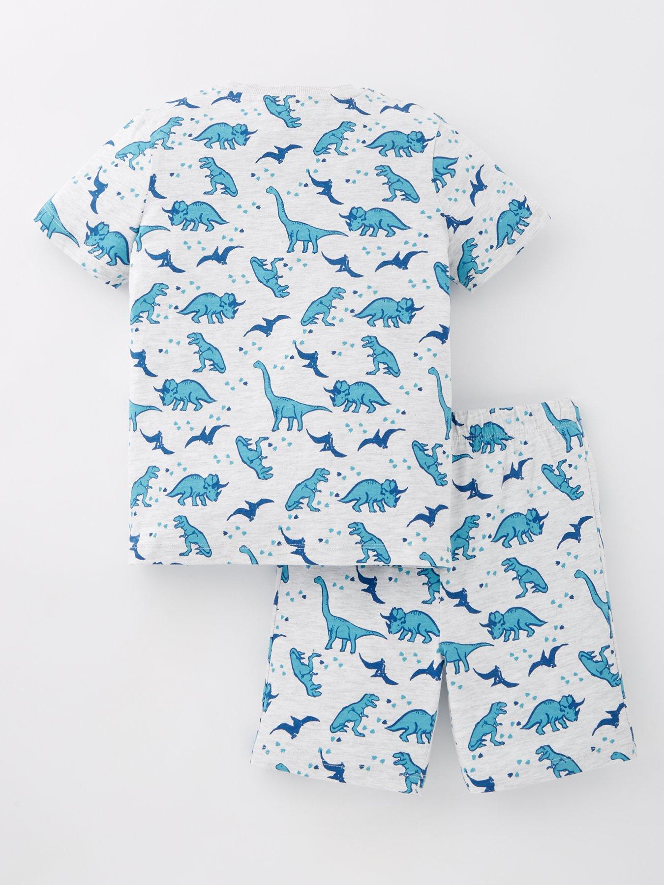 back image of everyday-boys-dinosaur-short-pyjama-set-multi