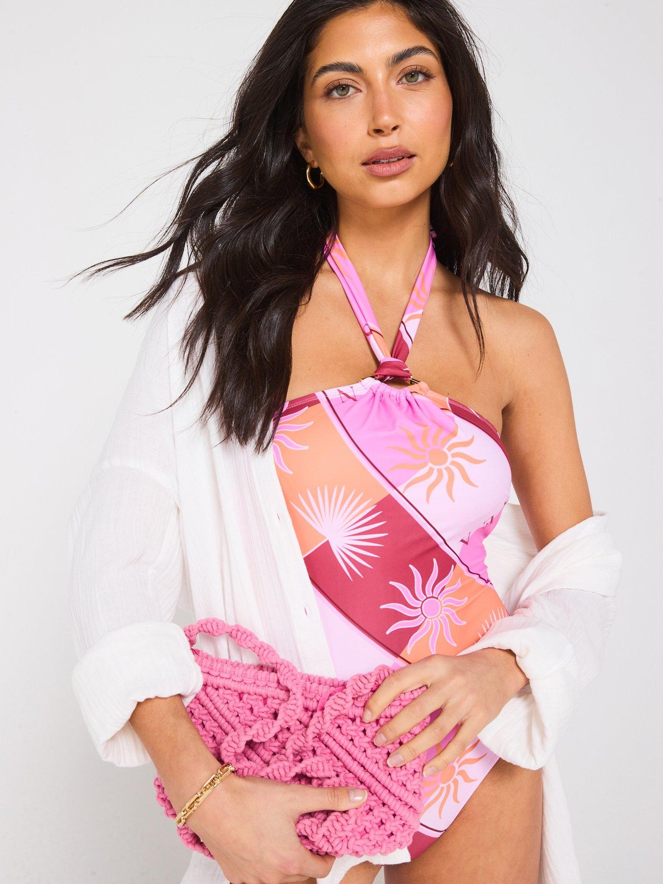 undefined Bandeau Detachable Swimsuit - Print