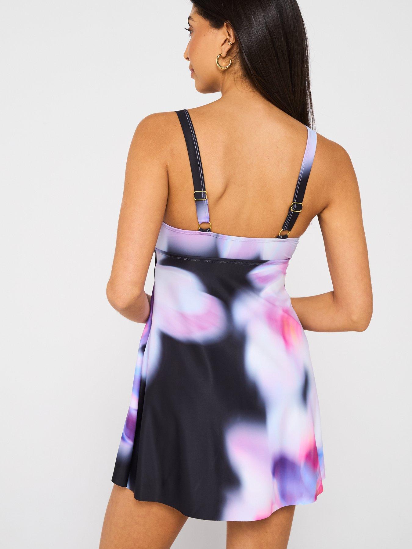  image of v-by-very-twist-detail-printed-swim-dress