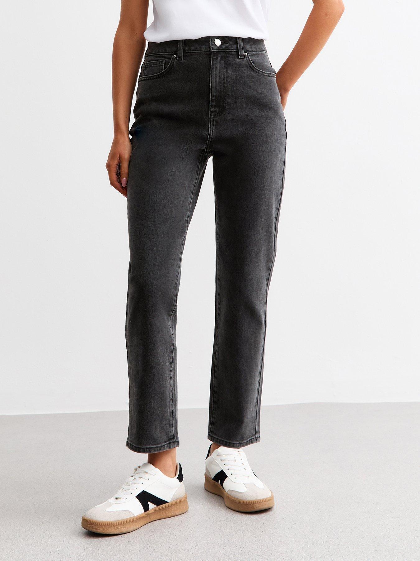 New Look Washed Black Hannah Ankle Grazer Straight Leg Jeans
