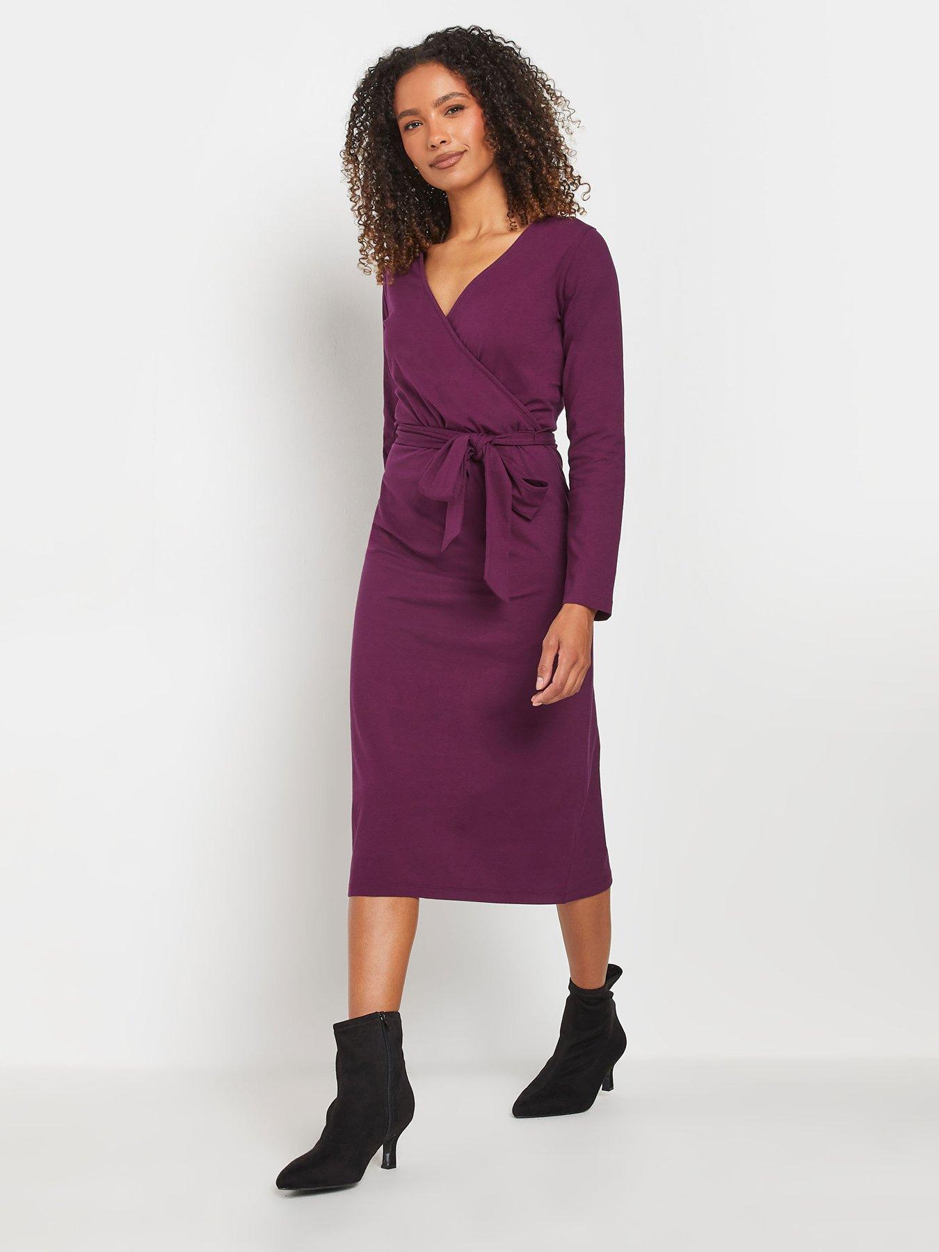 undefined Wrap Front Dress - Purple