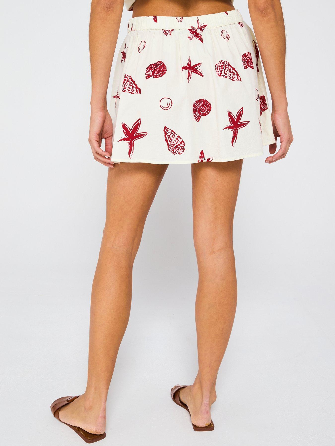  image of v-by-very-shell-printed-flippy-beach-skirt-print