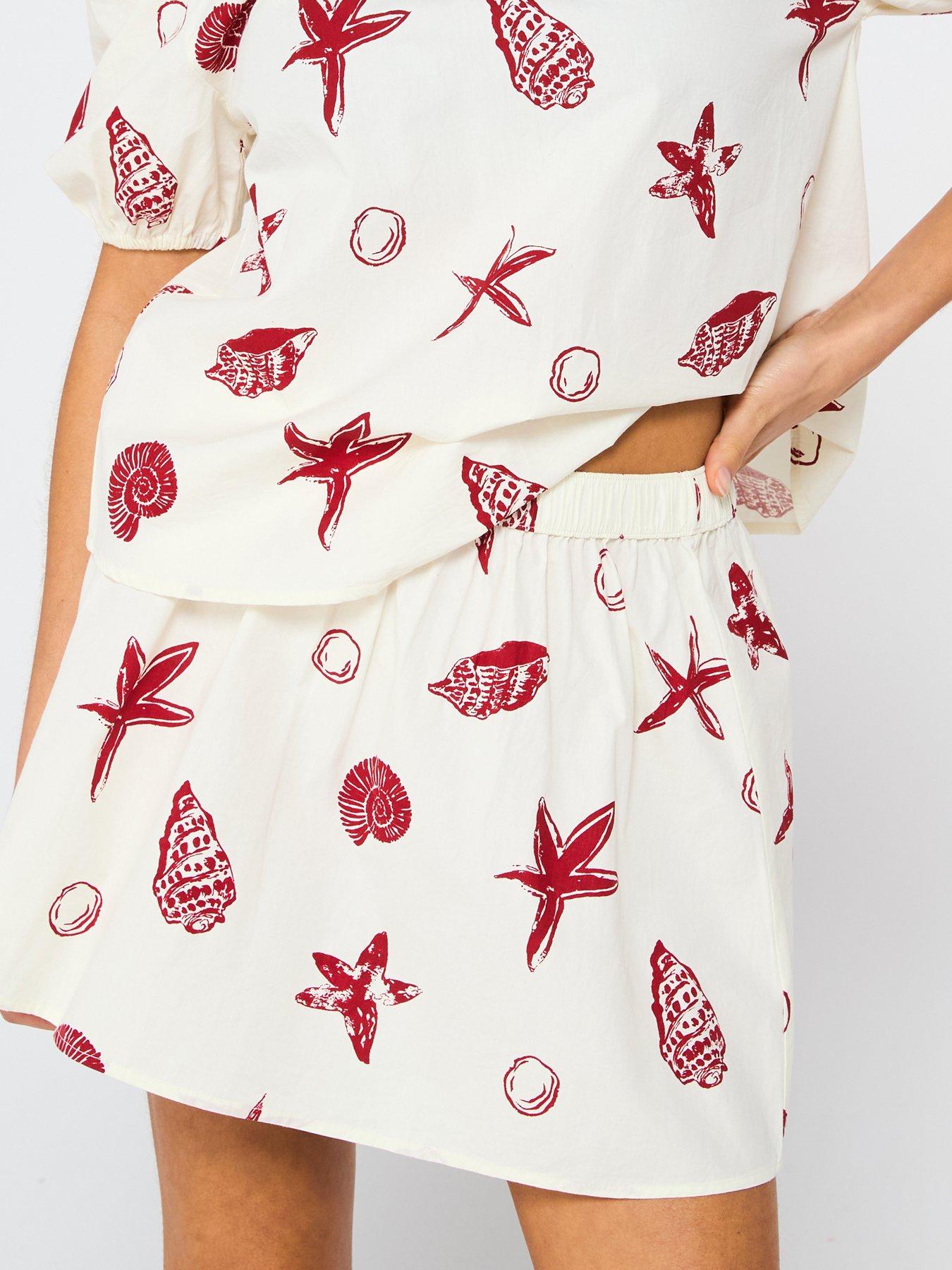  image of v-by-very-shell-printed-flippy-beach-skirt-print