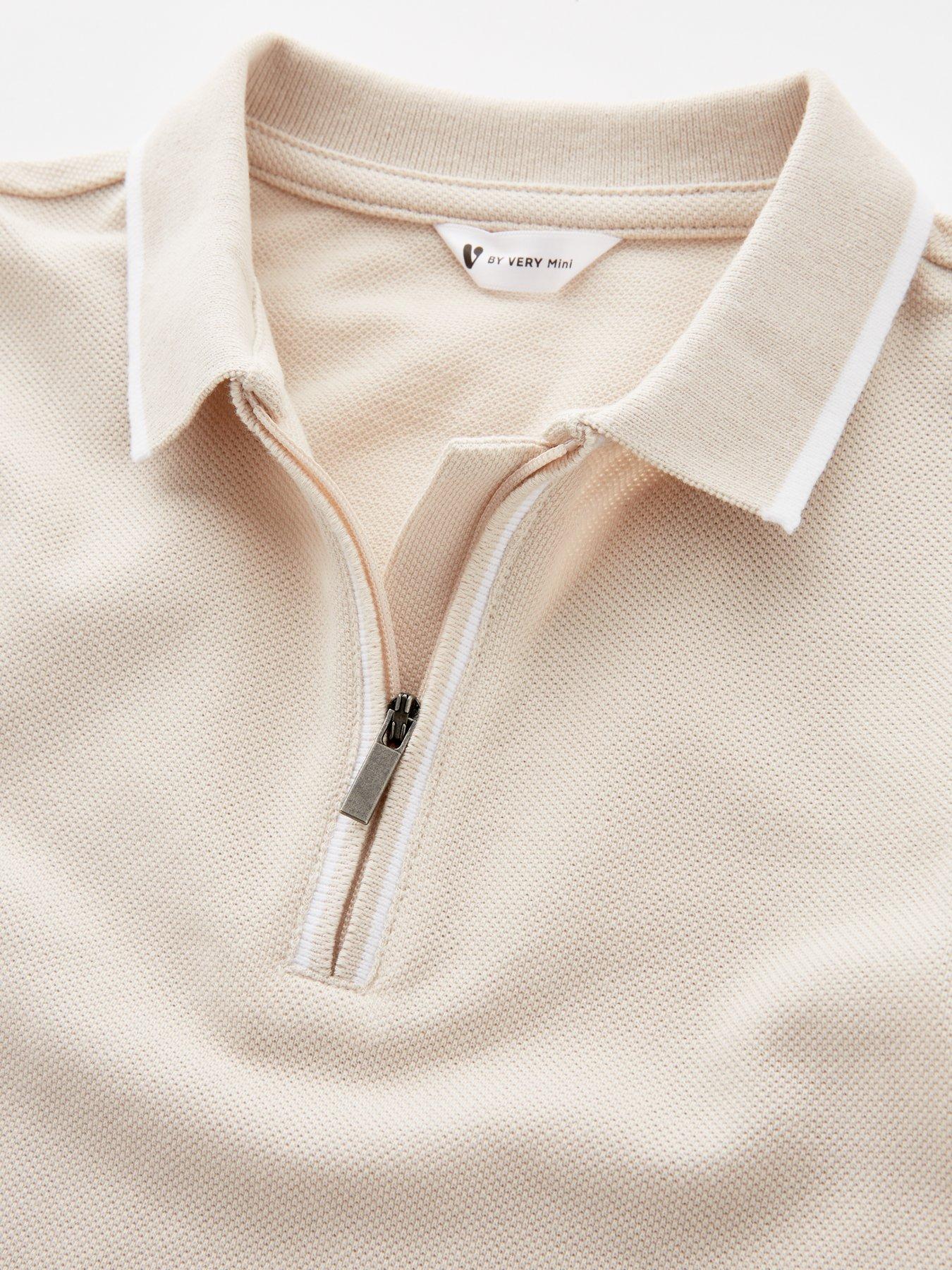 Image 3 of 4 of The Very Collection Boys Pique Polo T-Shirt &amp; Short Set - Stone
