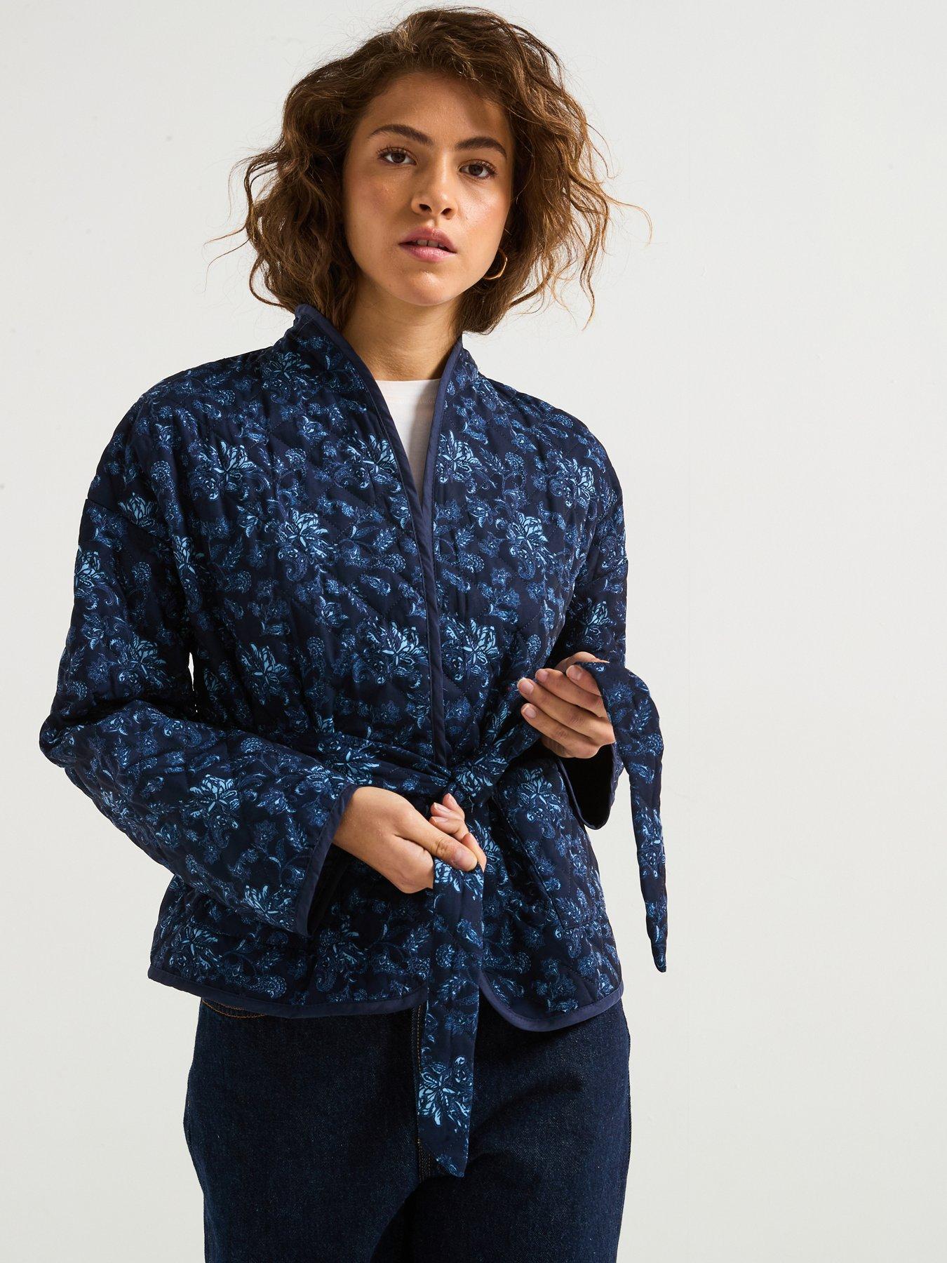 undefined Lola Quilted Woven Jacket - Paisley - Blue