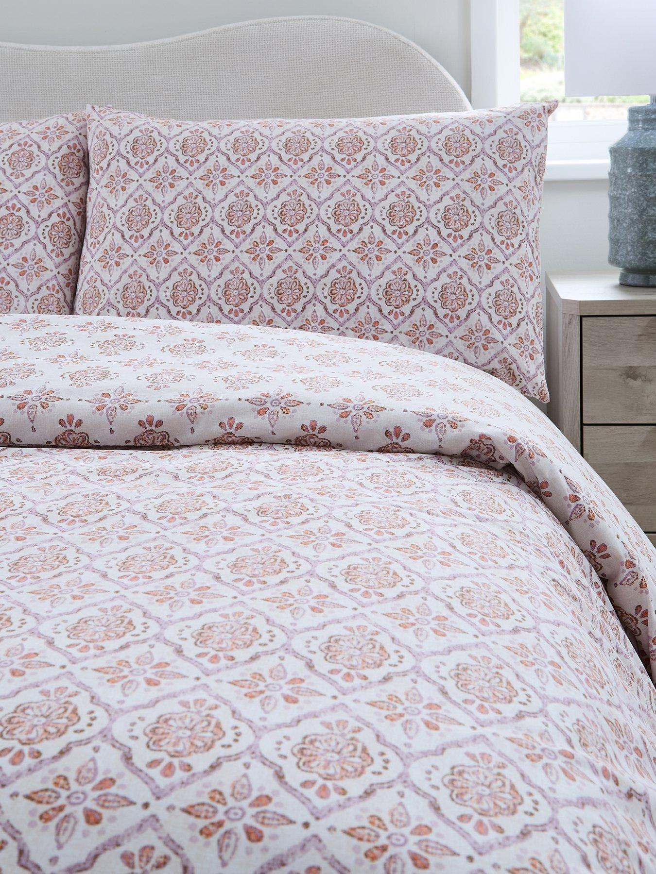 image of very-home-casablanca-tile-print-duvet-cover-set
