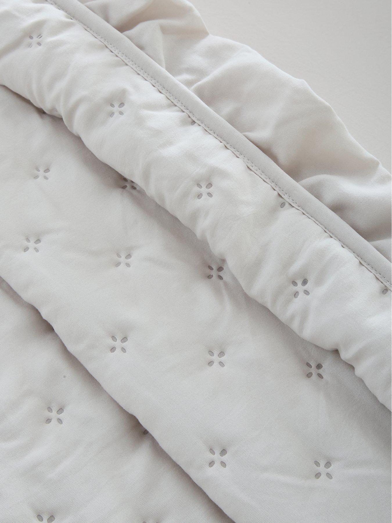 Image 3 of 4 of The Very Collection Ruffle Edge Pinsonic Bedspread Throw - Natural