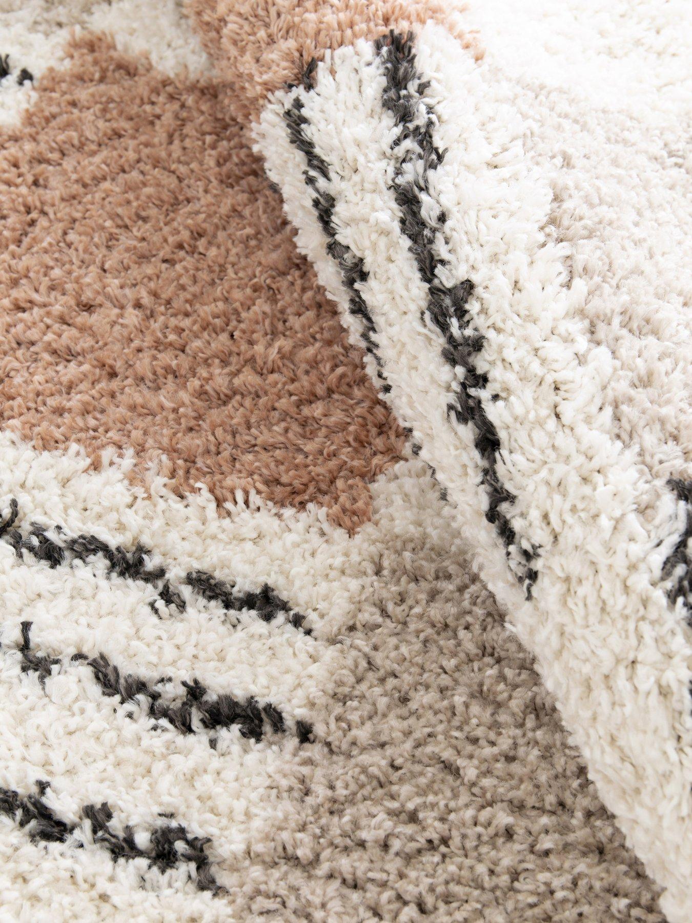  image of very-home-nomad-blocks-shaggy-rug-multi