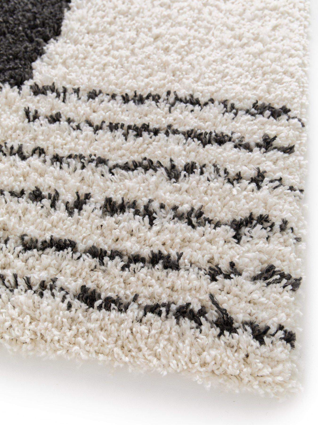  image of very-home-nomad-blocks-shaggy-rug-multi