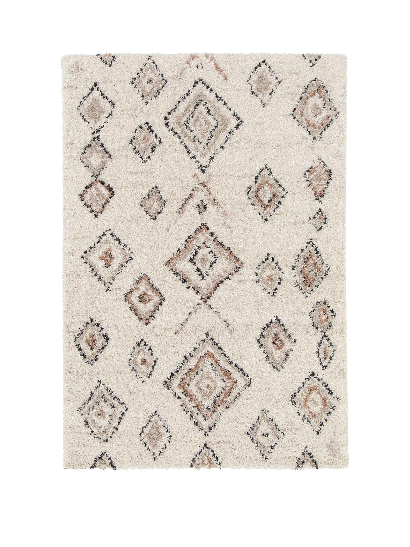  image of very-home-nomad-diamonds-shaggy-rug-multi