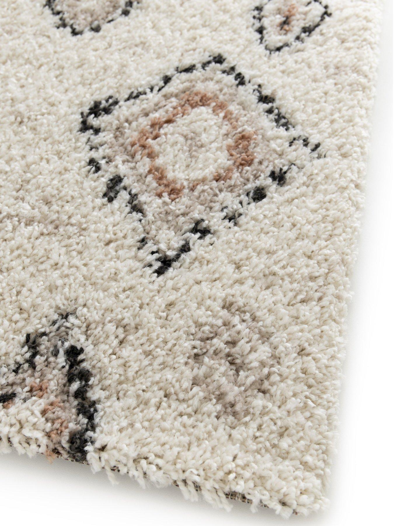  image of very-home-nomad-diamonds-shaggy-rug-multi
