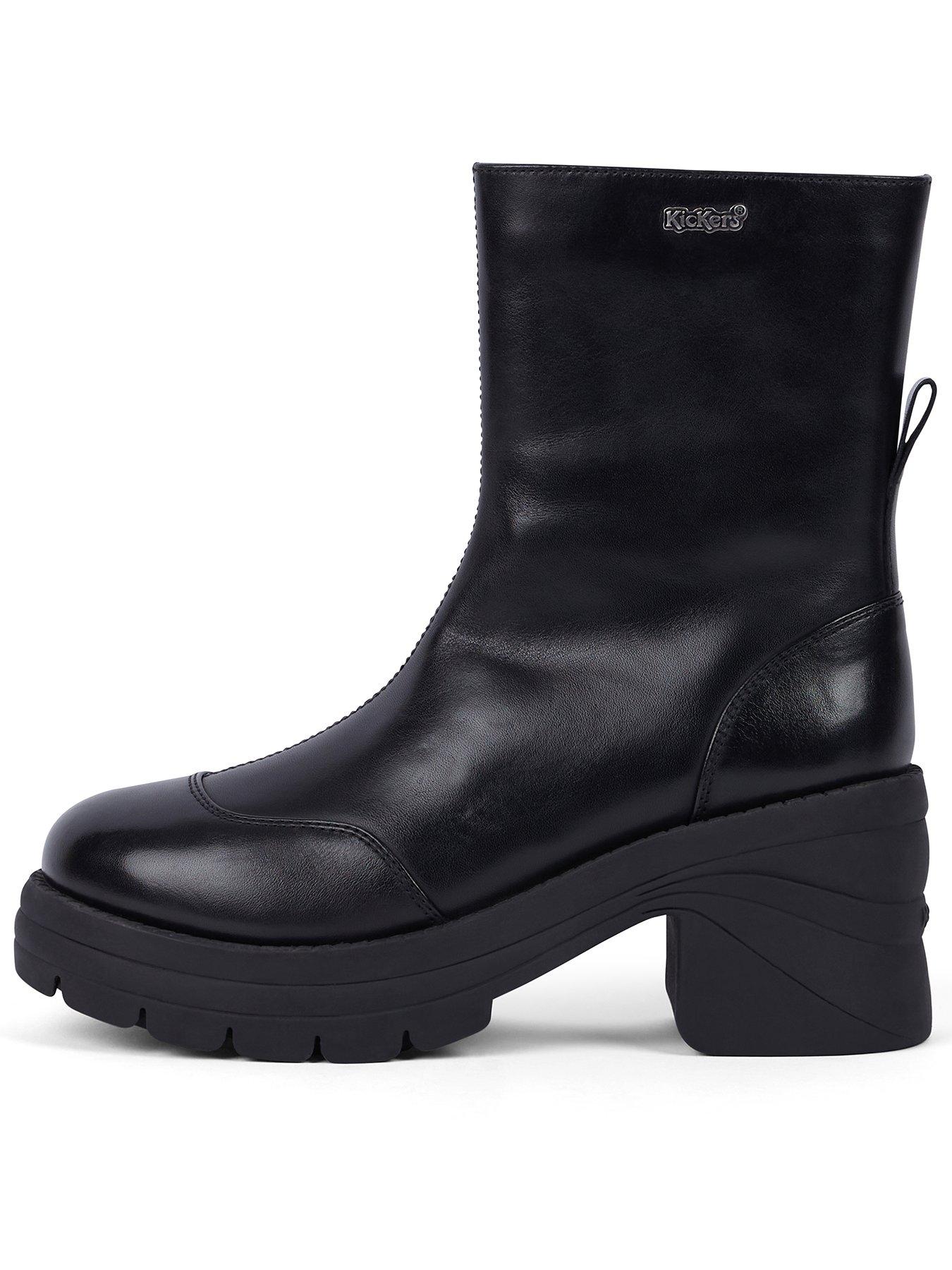 undefined Edie Leather Boots - Black
