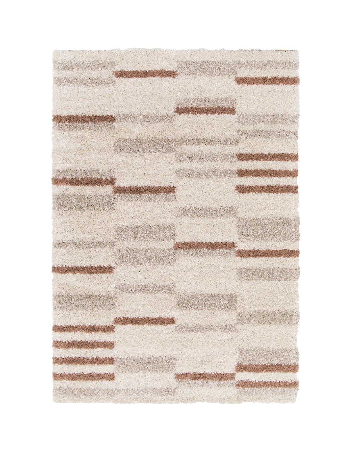Image 2 of 5 of Very Home Nomad Linear Shaggy Rug - Terracotta
