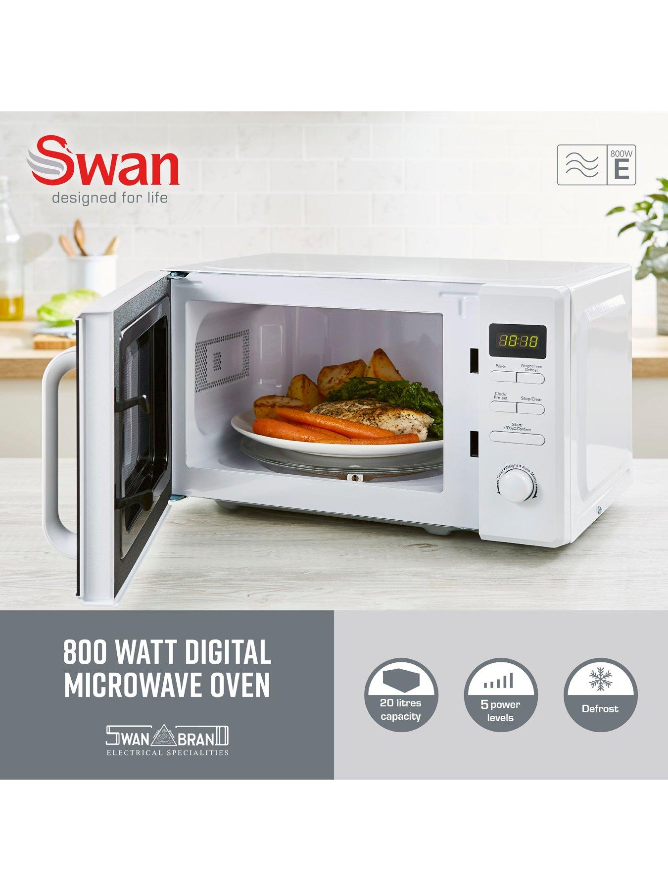  image of swan-20l-800w-microwave-white