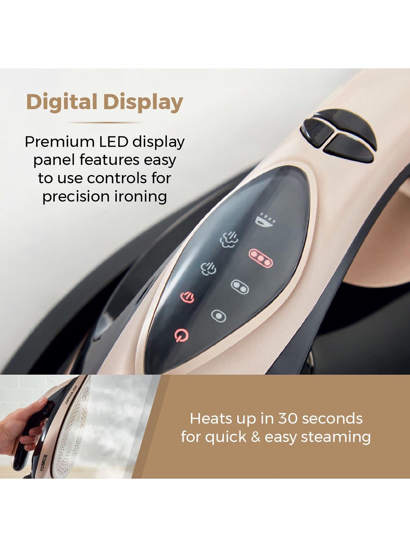 Image 4 of 7 of Tower T22024GLD Ceraglide 2400W Steam Generator - Champagne Gold &amp; Black