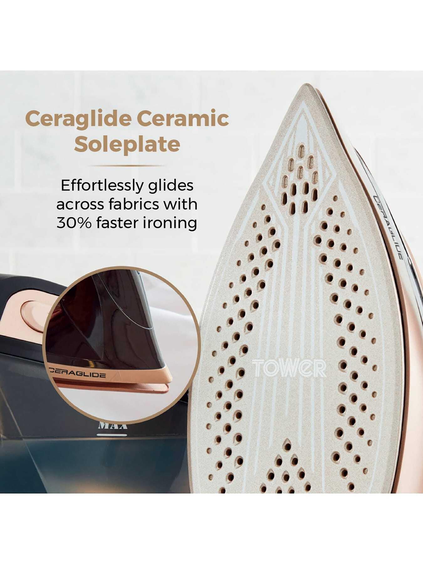 Image 5 of 7 of Tower T22024GLD Ceraglide 2400W Steam Generator - Champagne Gold &amp; Black