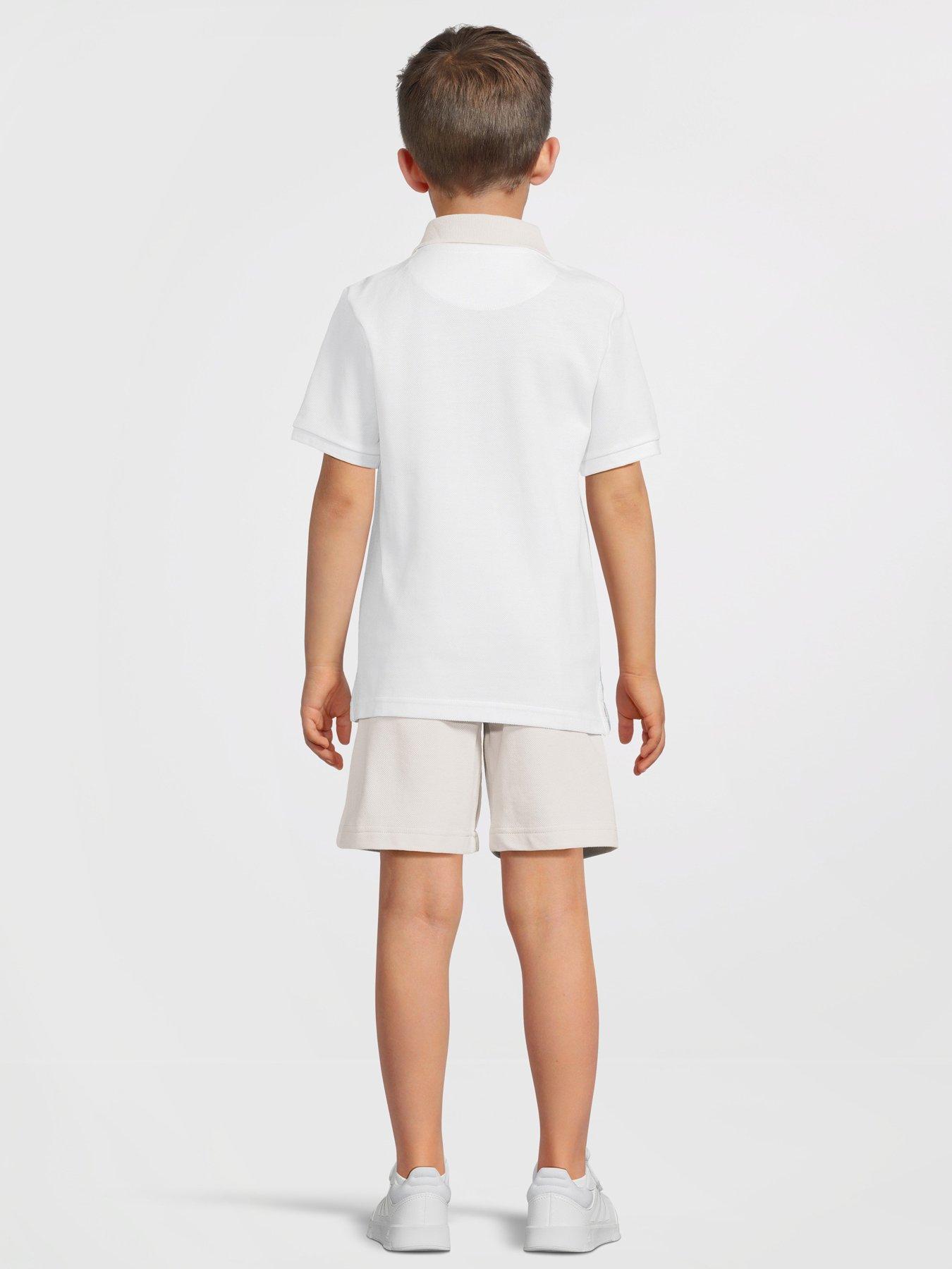  image of v-by-very-boys-polo-cut-and-sew-t-shirt-and-short-set-multi