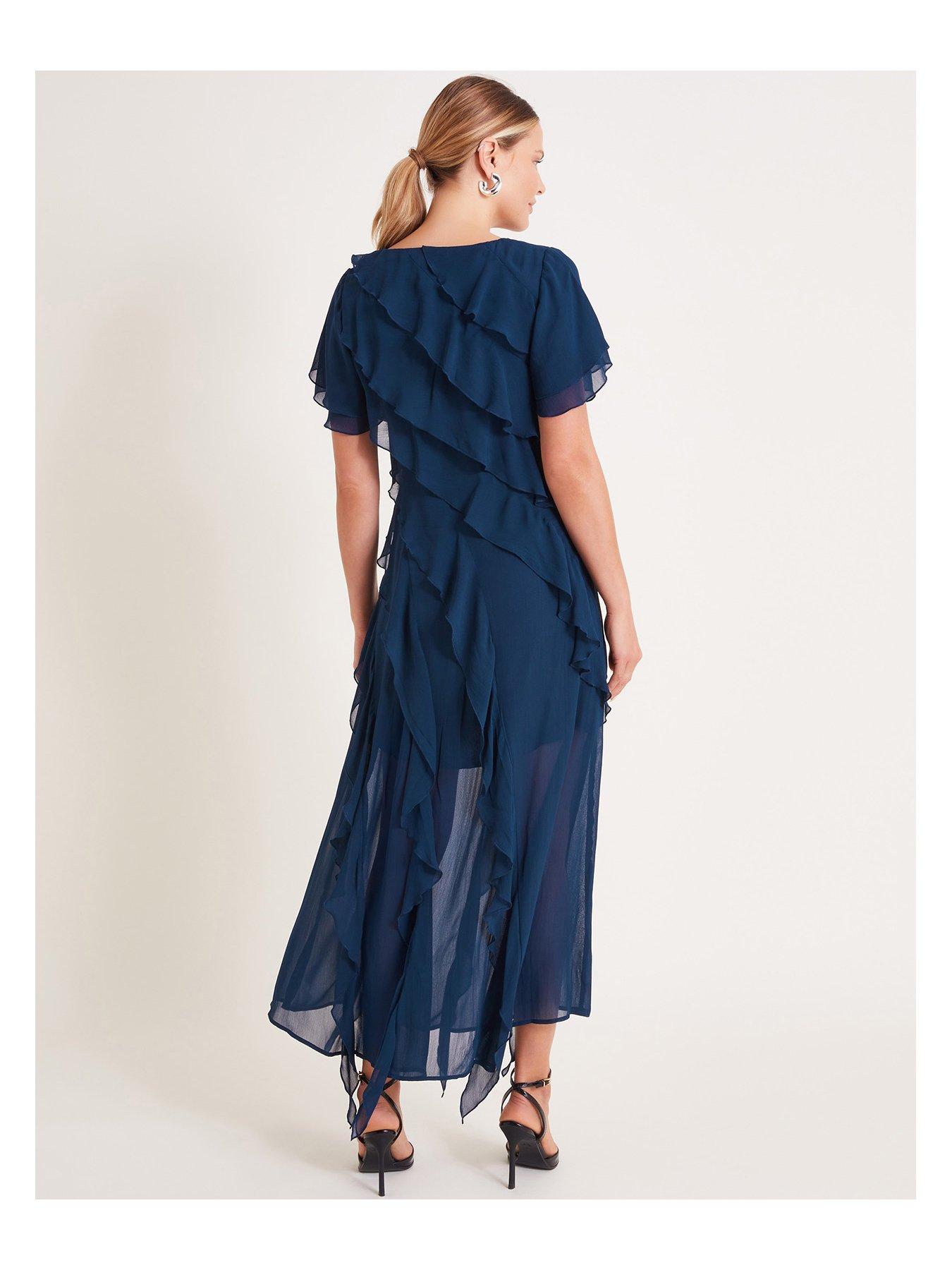  image of monsoon-renata-ruffle-maxi-dress-blue-navy