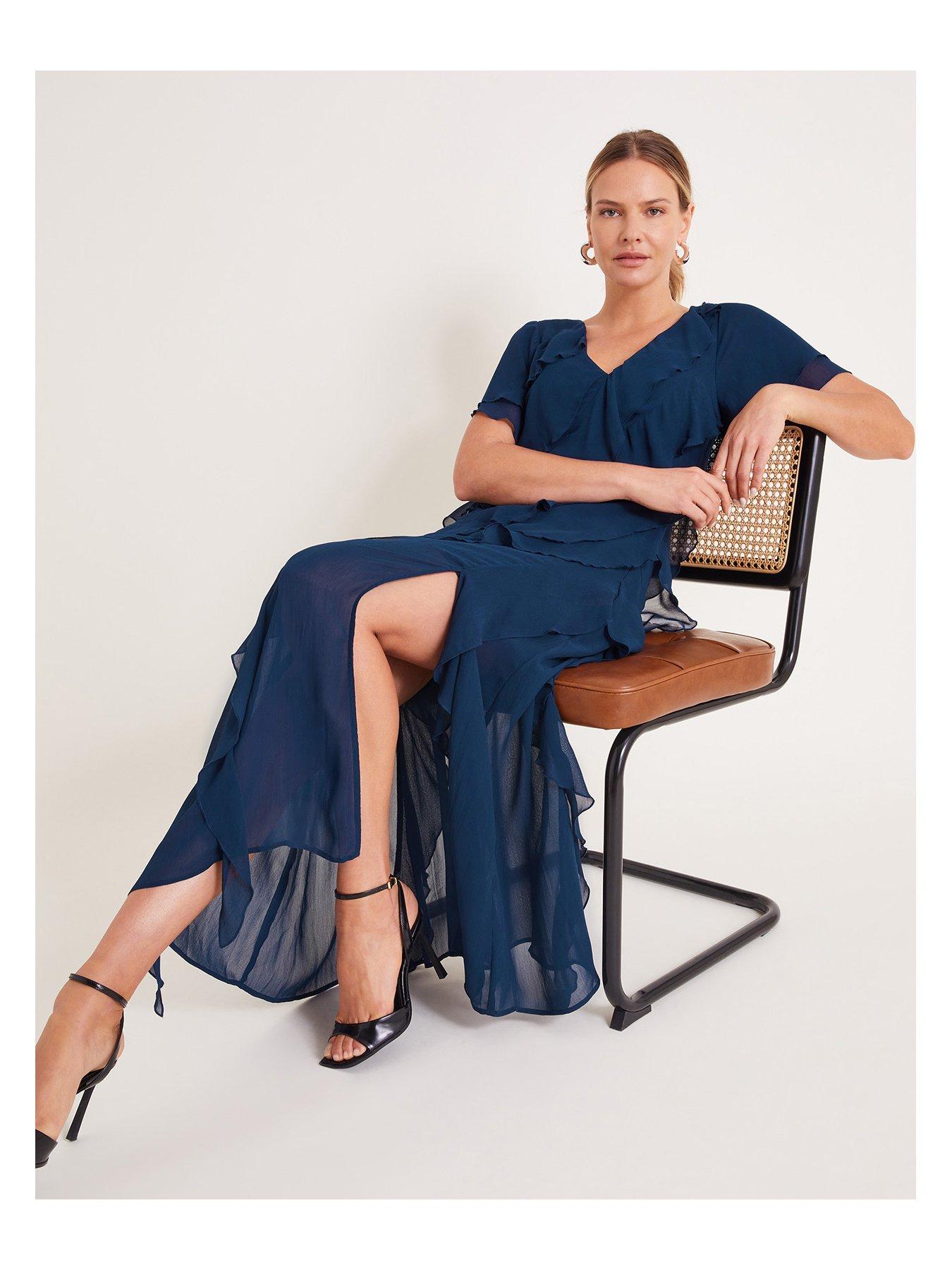  image of monsoon-renata-ruffle-maxi-dress-blue-navy