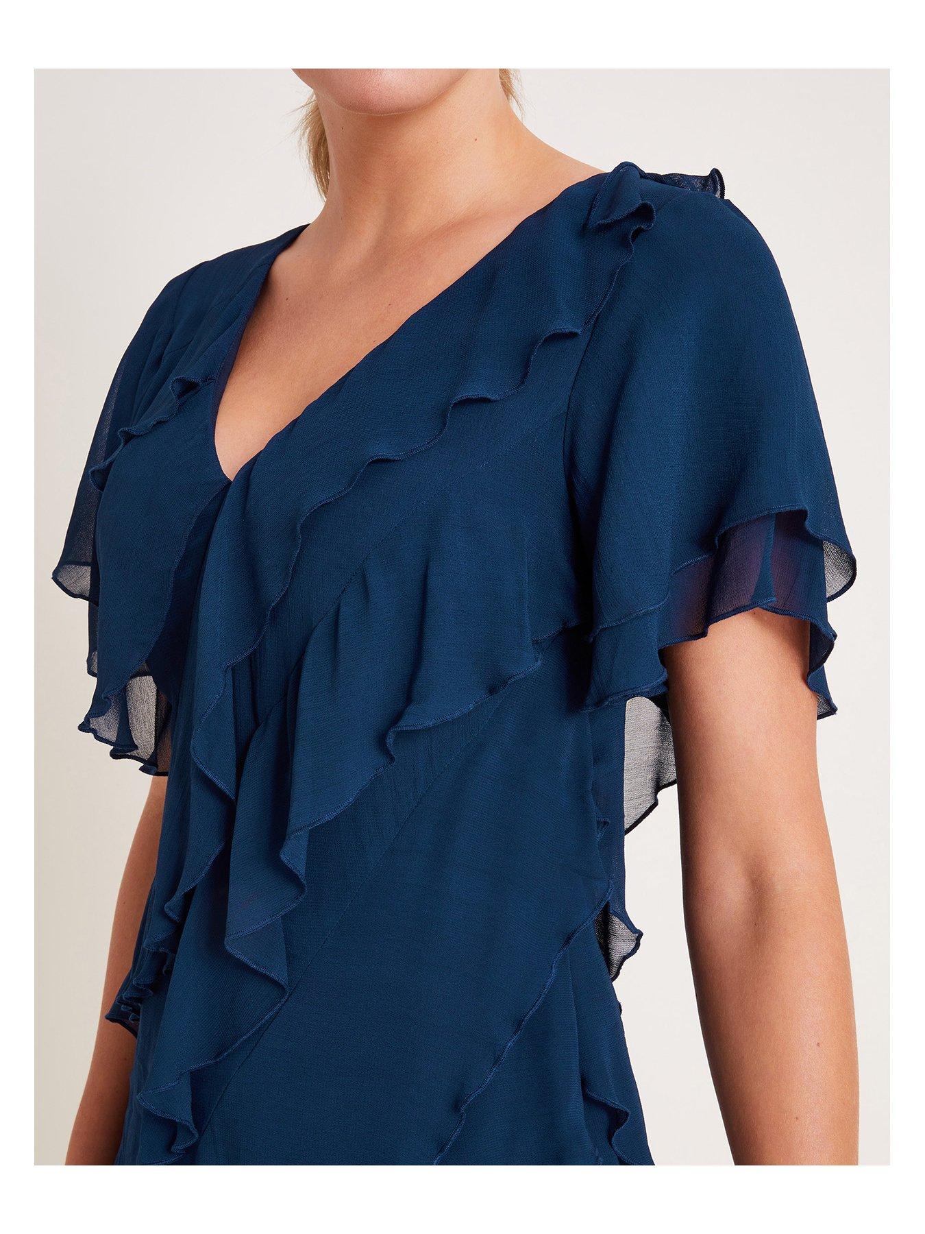  image of monsoon-renata-ruffle-maxi-dress-blue-navy