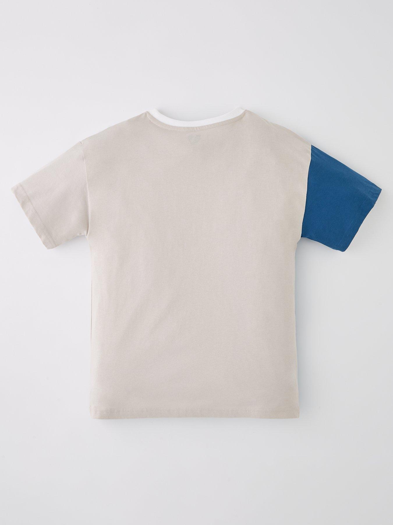  image of v-by-very-boys-cut-and-sew-t-shirt-blue-multi