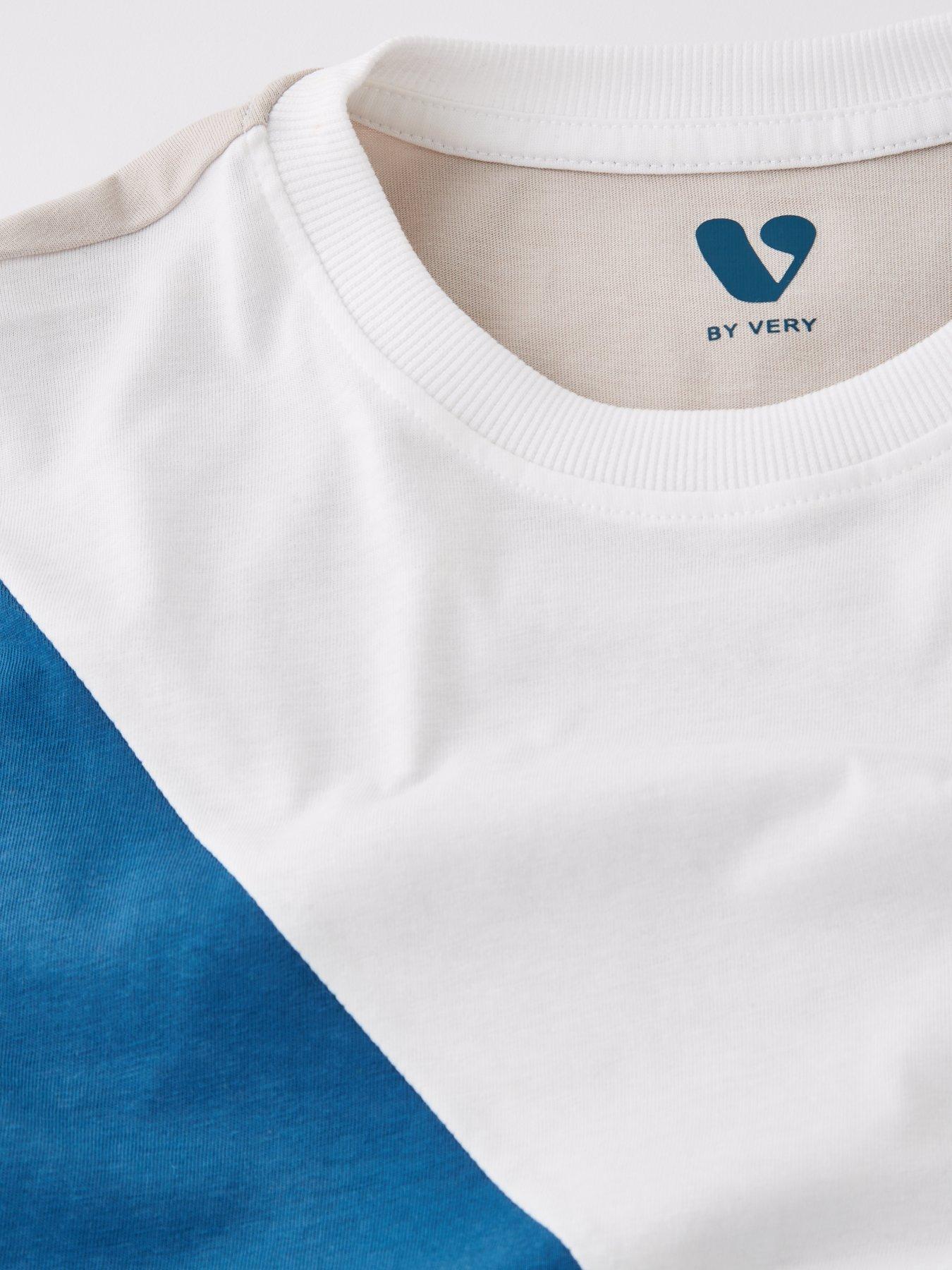  image of v-by-very-boys-cut-and-sew-t-shirt-blue-multi