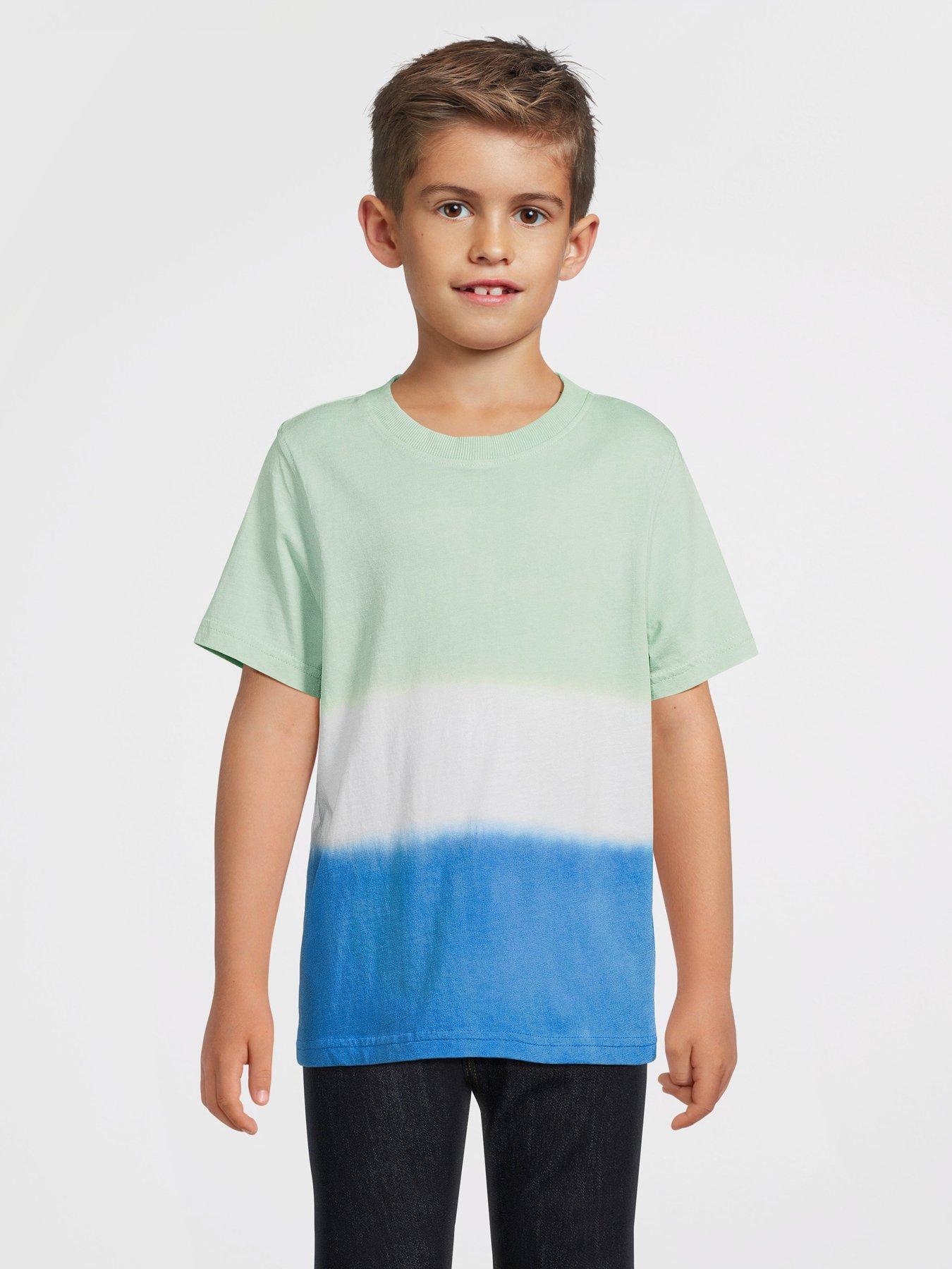  image of v-by-very-boys-dip-dye-cali-short-sleeve-t-shirt-multi