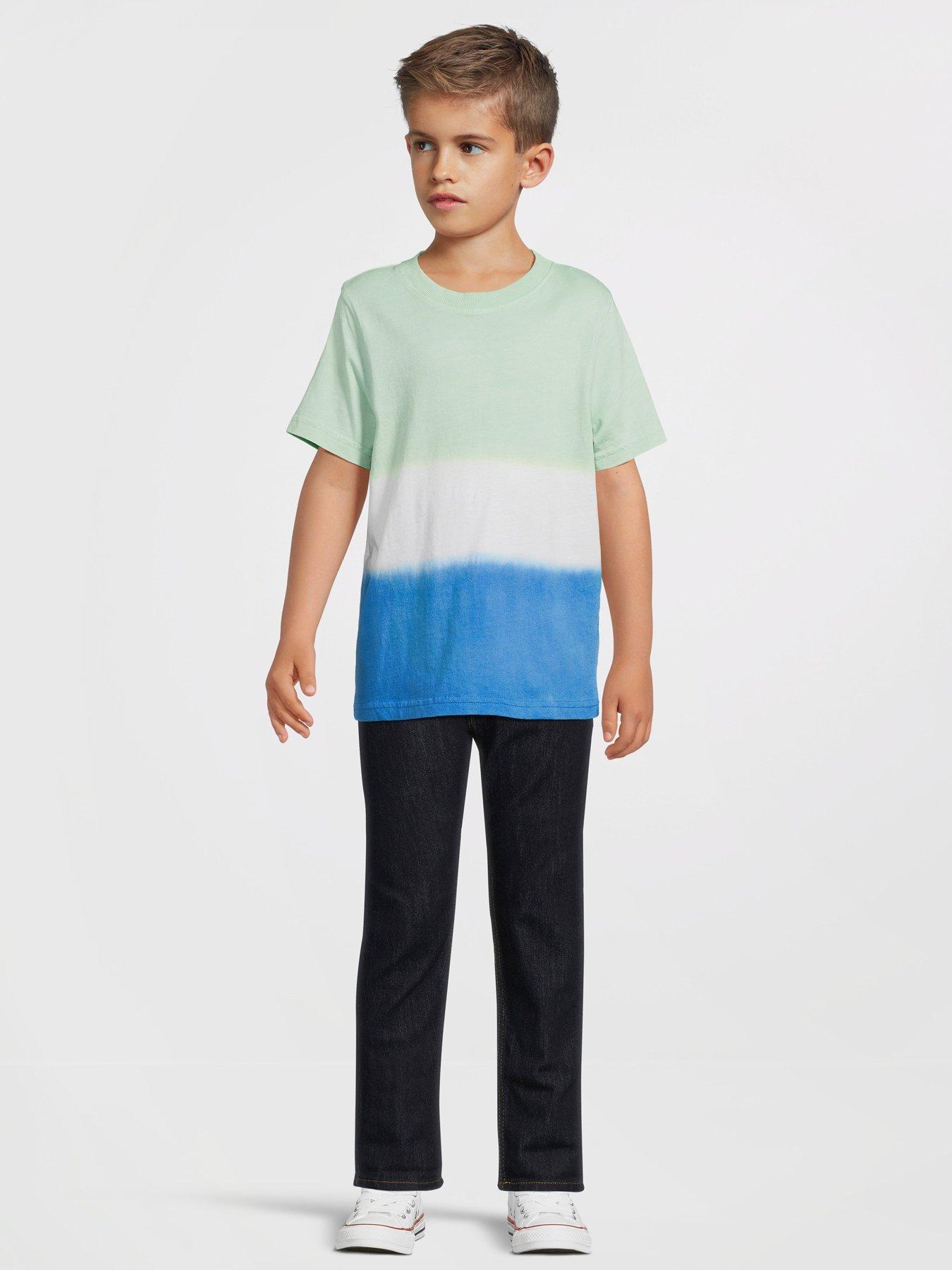  image of v-by-very-boys-dip-dye-cali-short-sleeve-t-shirt-multi