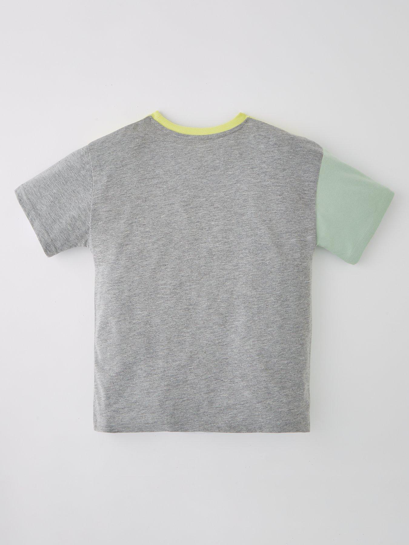  image of v-by-very-boys-cut-and-sew-t-shirt-green-multi