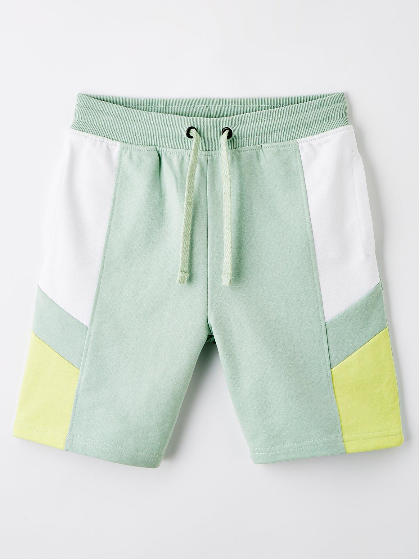  image of v-by-very-boys-cut-and-sew-shorts-green-multi