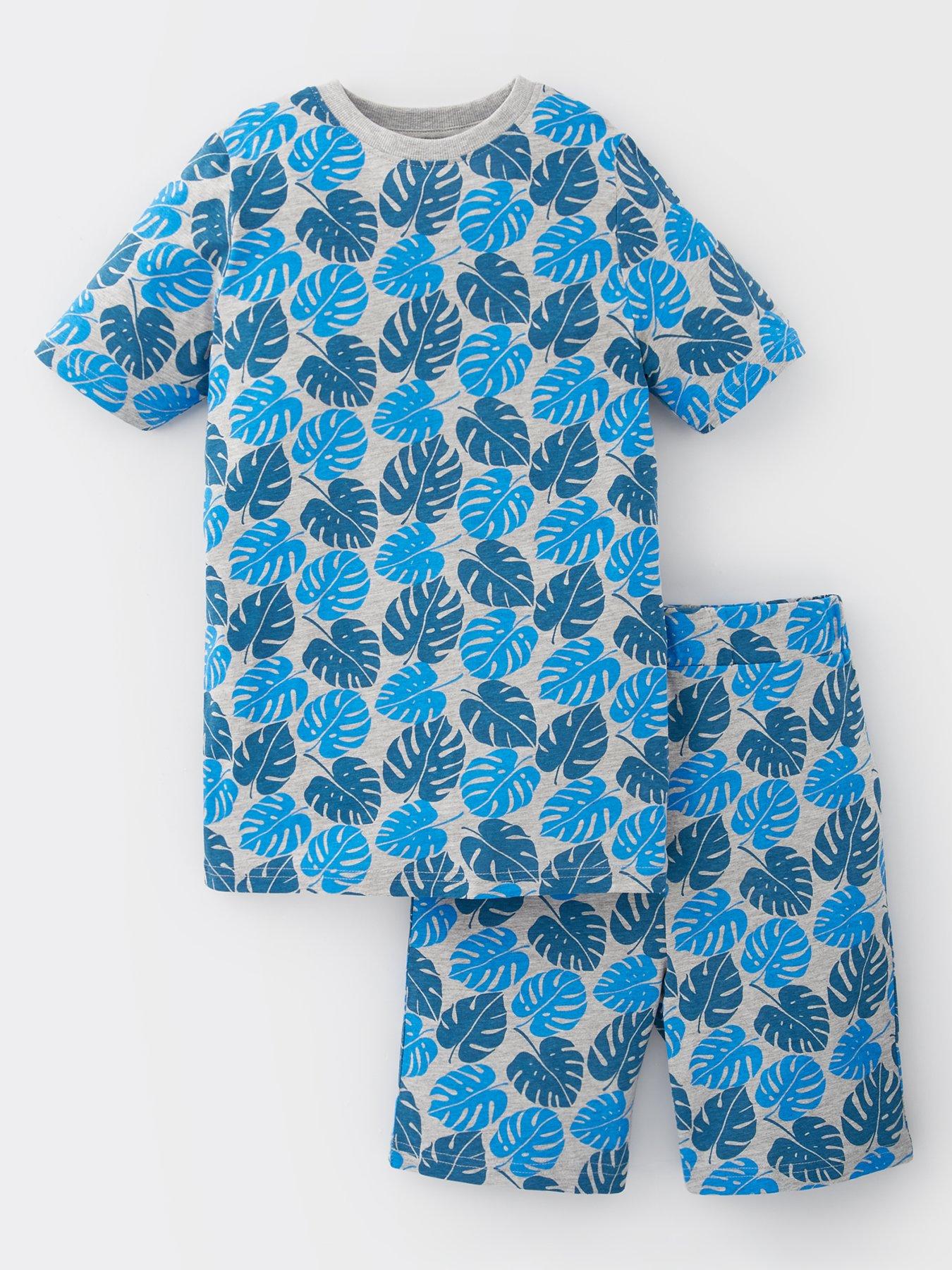 image of everyday-boys-hibiscus-shortie-pyjama-set-multi