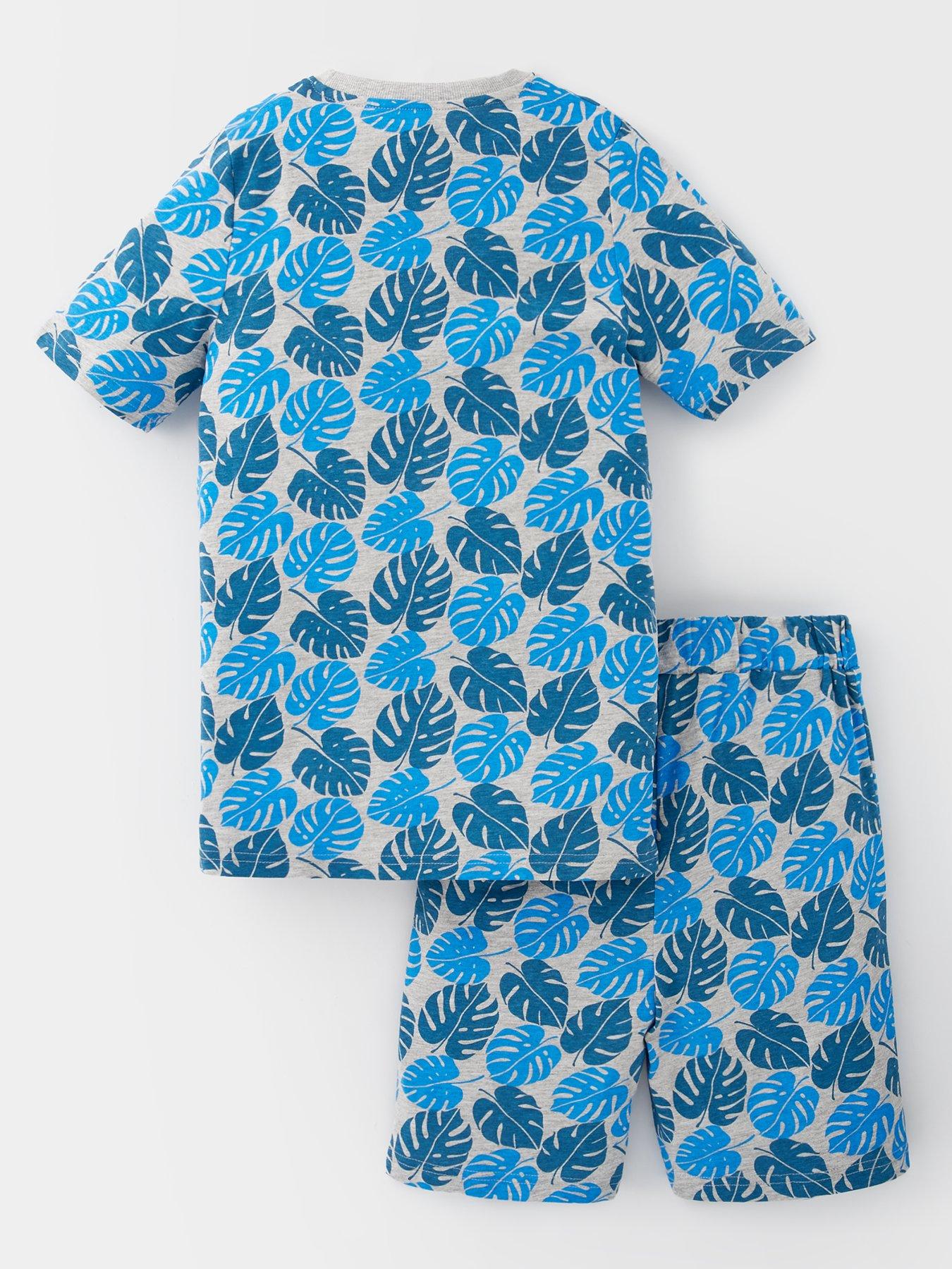  image of everyday-boys-hibiscus-shortie-pyjama-set-multi