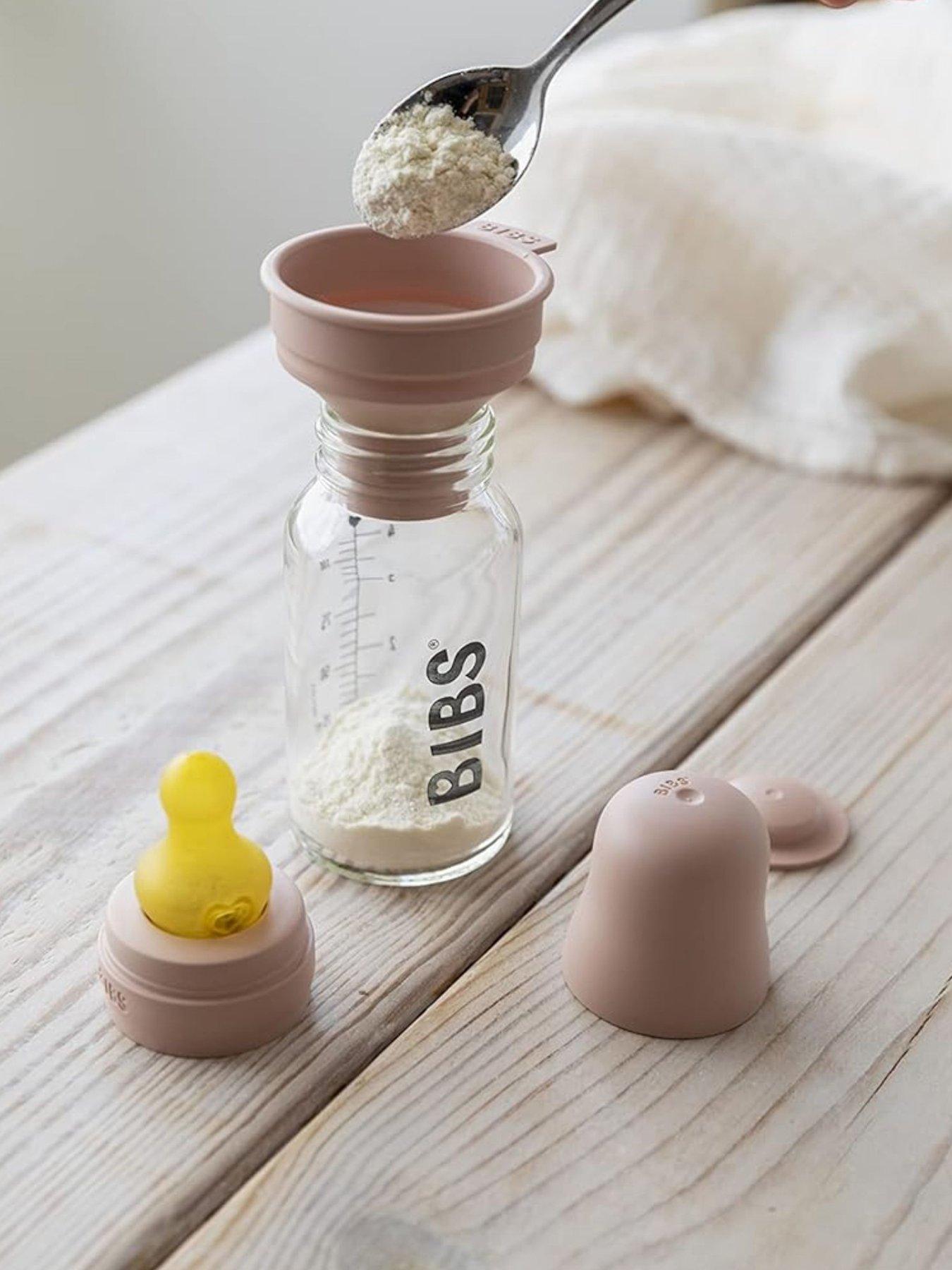 BIBS Baby Glass Bottle Complete Set Latex 225ml Ivory