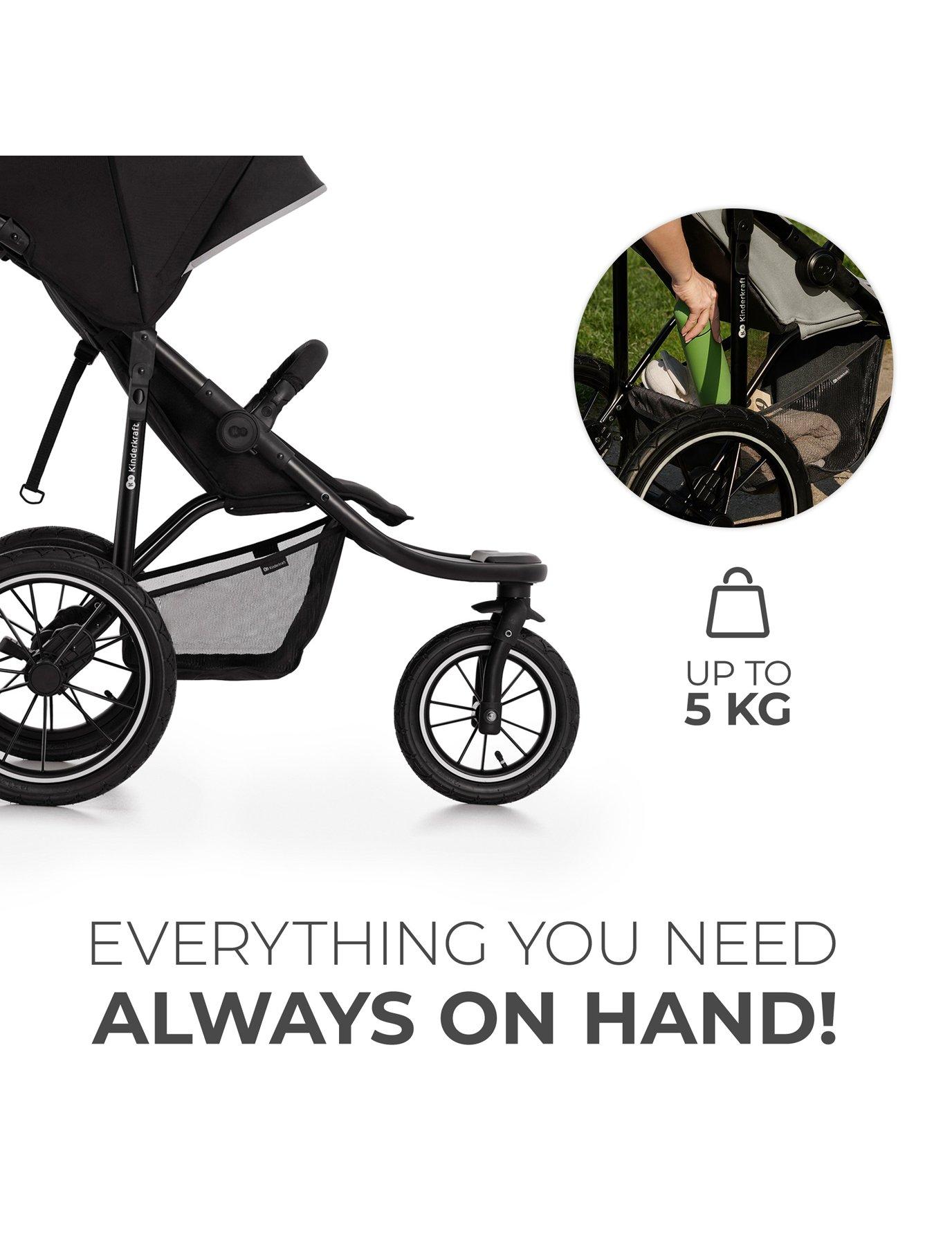  image of kinderkraft-helsi-3-wheeled-pushchair-black