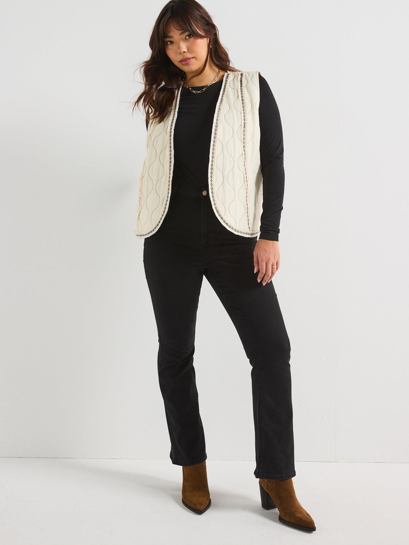  image of v-by-very-curve-quilted-edge-to-edge-gilet-white