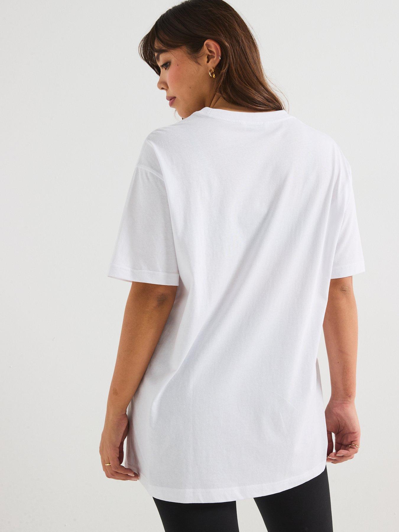  image of v-by-very-curve-oversize-longline-t-shirt-white