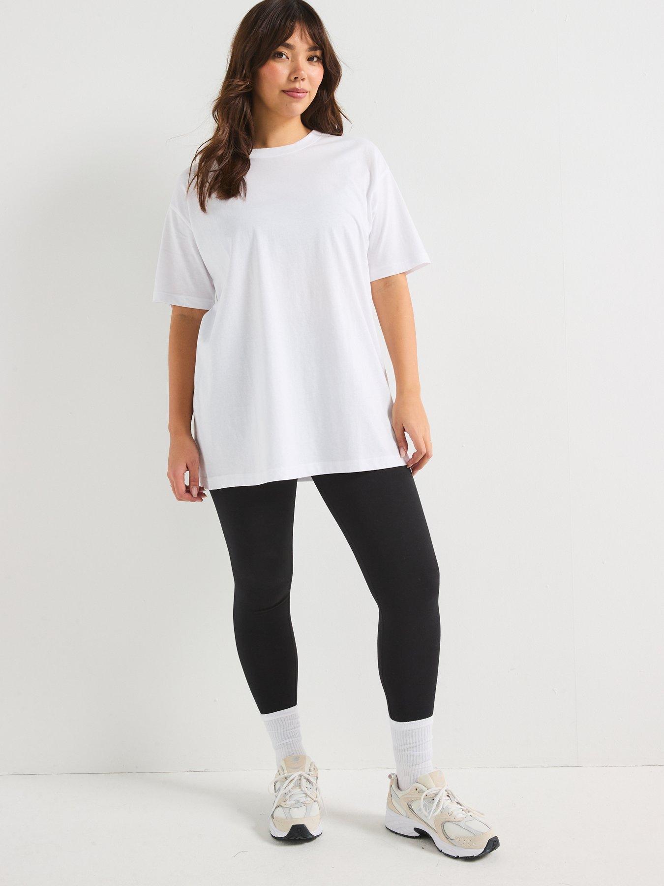 image of v-by-very-curve-oversize-longline-t-shirt-white