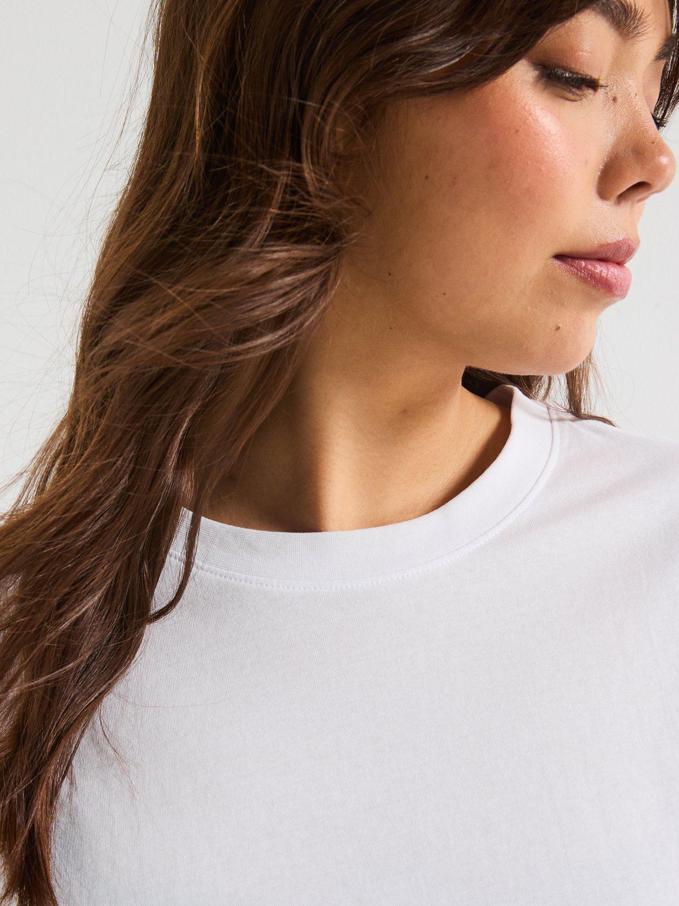  image of v-by-very-curve-oversize-longline-t-shirt-white