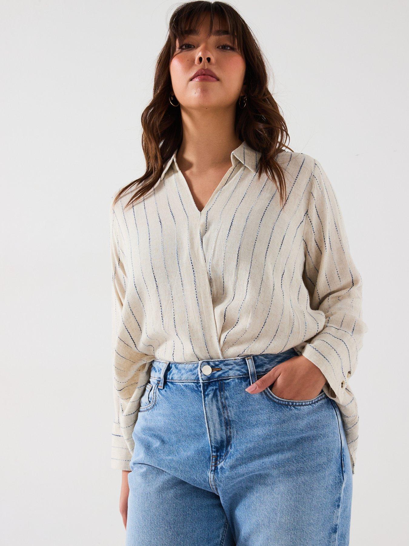 v-by-very-curve-stripe-linen-mix-wrap-blouse-beige