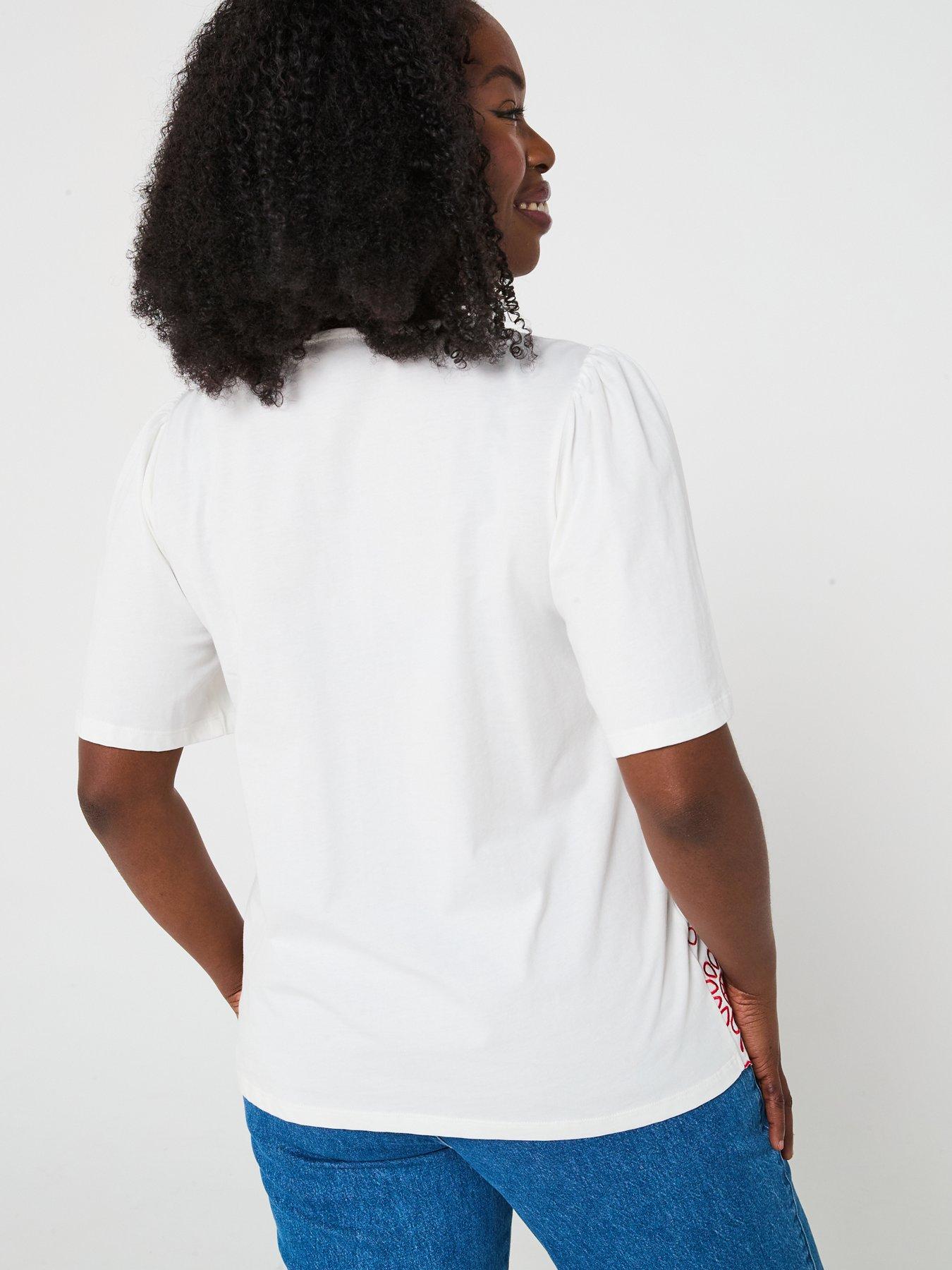 stillFront image of v-by-very-curve-embroidered-hem-t-shirt