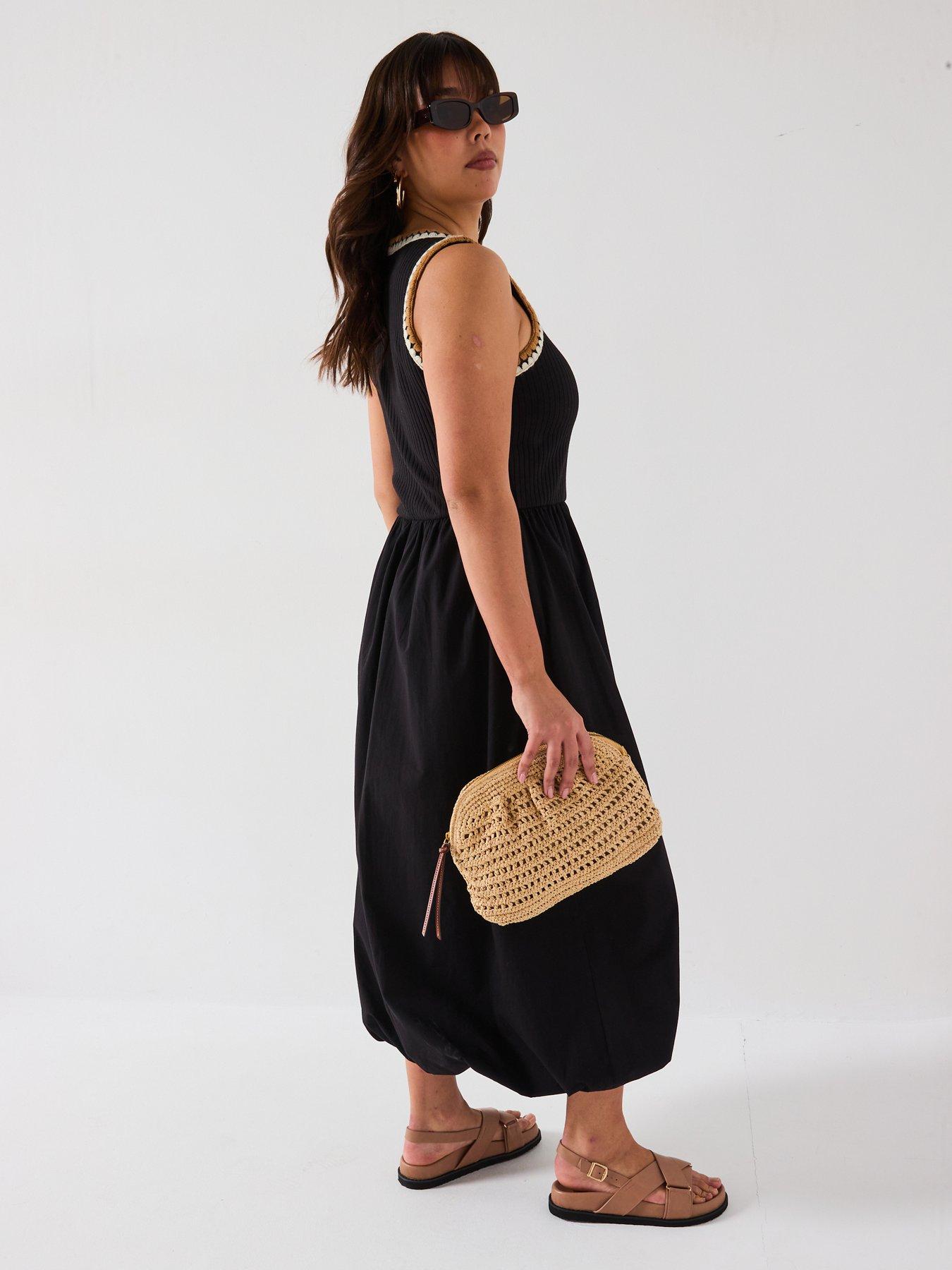stillFront image of v-by-very-curve-puffball-hem-2-in-1-midi-dress