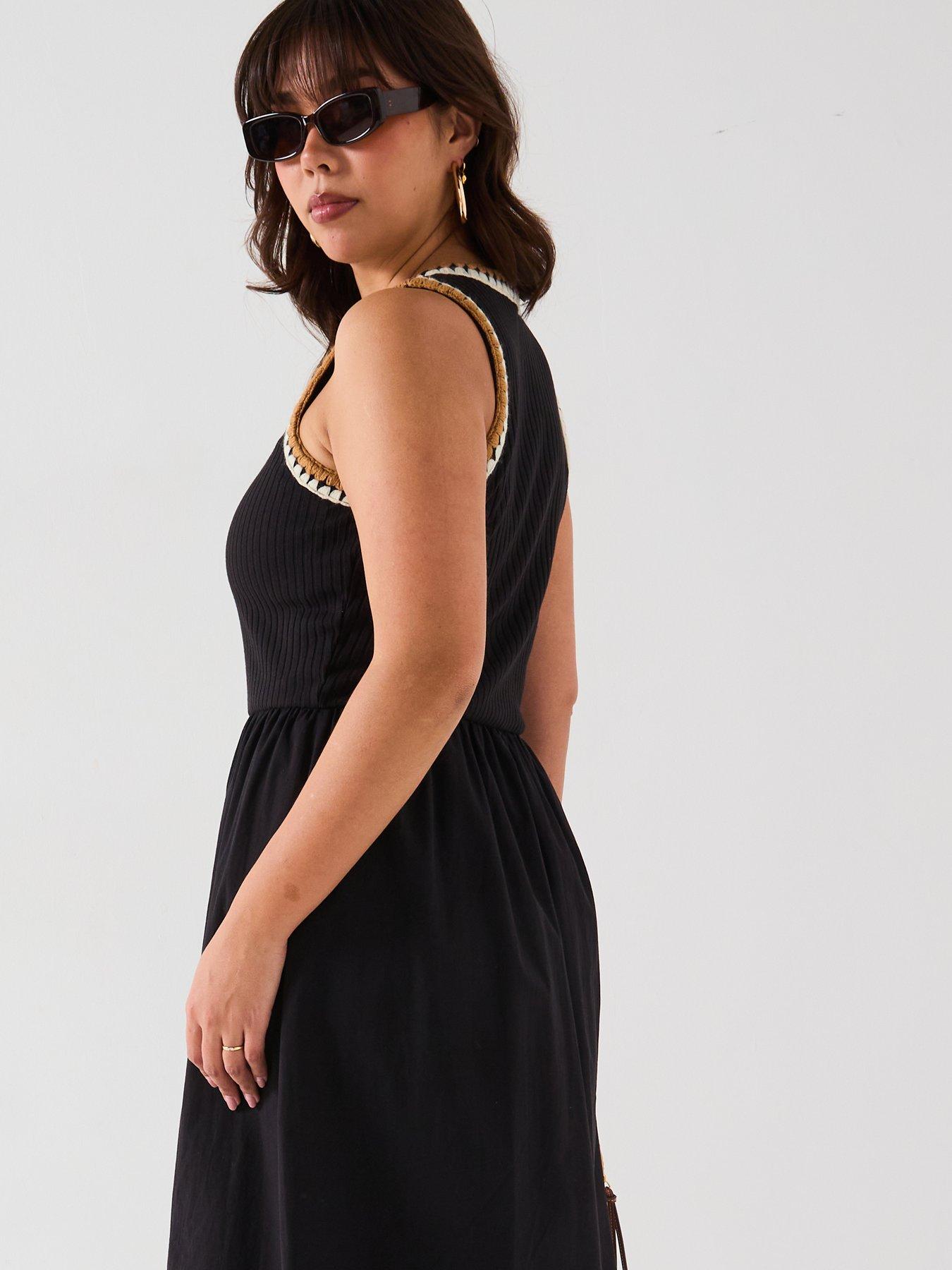  image of v-by-very-curve-puffball-hem-2-in-1-midi-dress