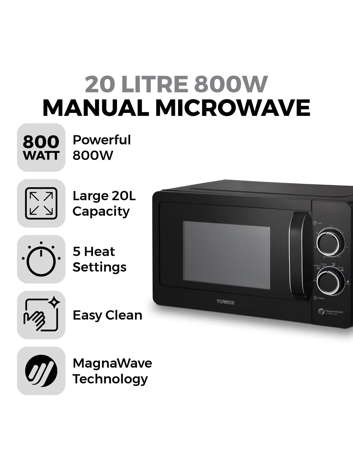  image of tower-20l-800w-manual-microwave