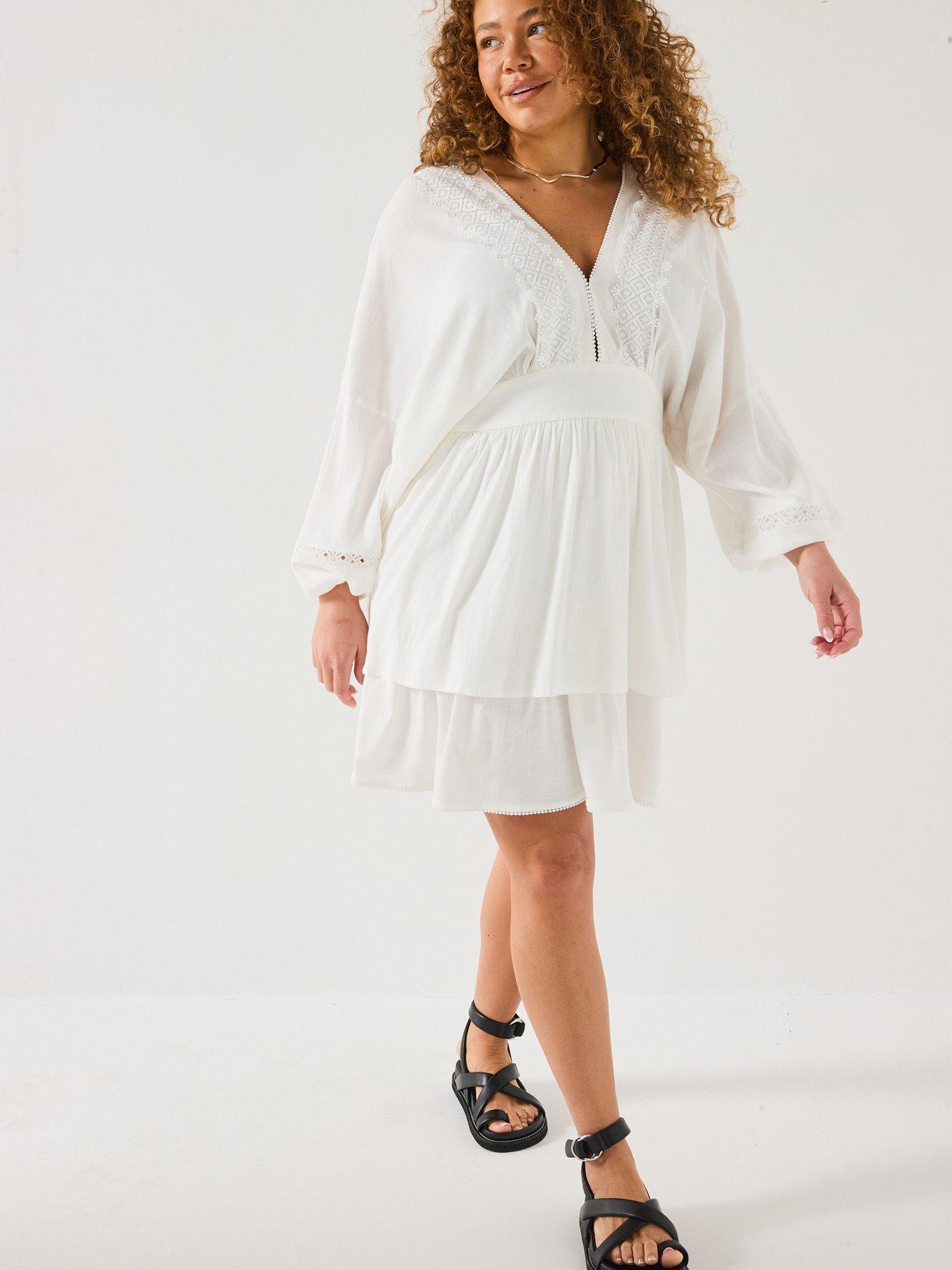 v-by-very-curve-lace-trim-tiered-dress-white