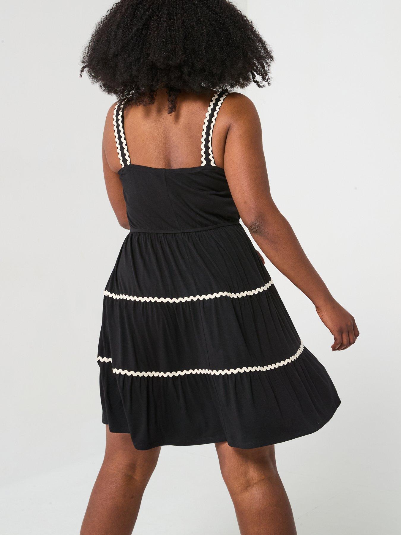  image of v-by-very-curve-strappy-mini-dress
