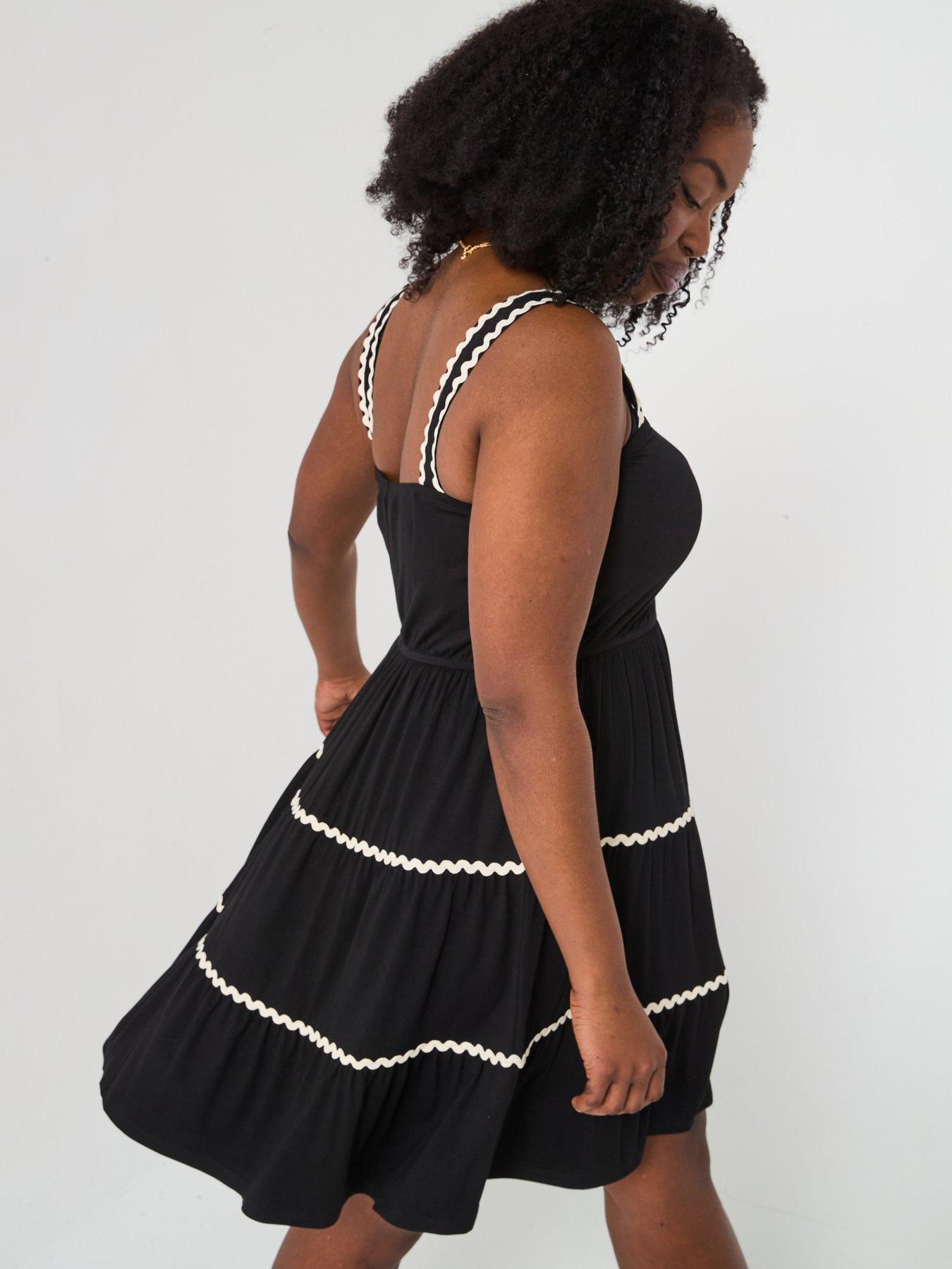  image of v-by-very-curve-strappy-mini-dress