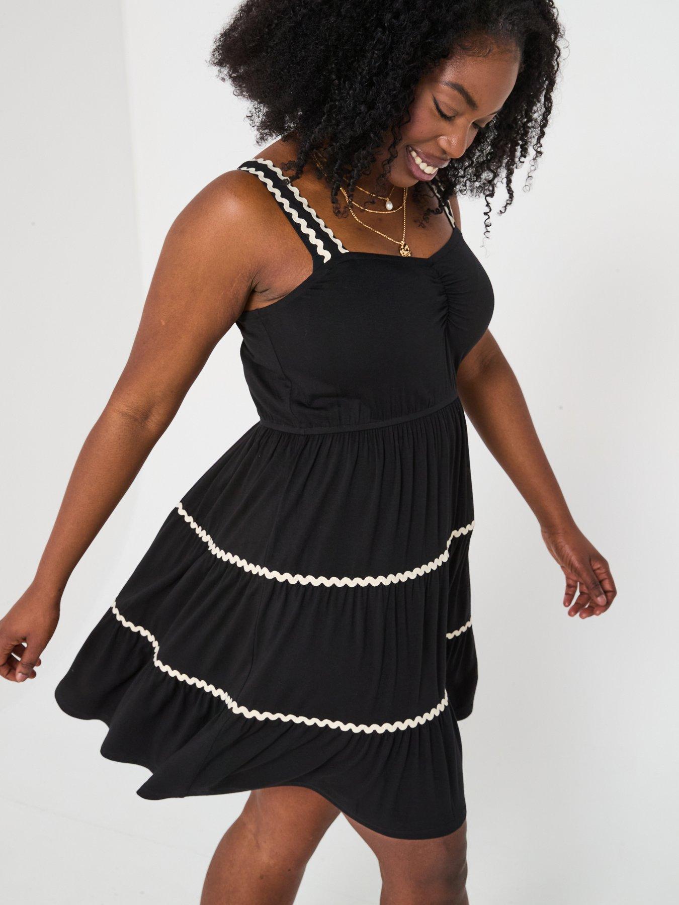  image of v-by-very-curve-strappy-mini-dress
