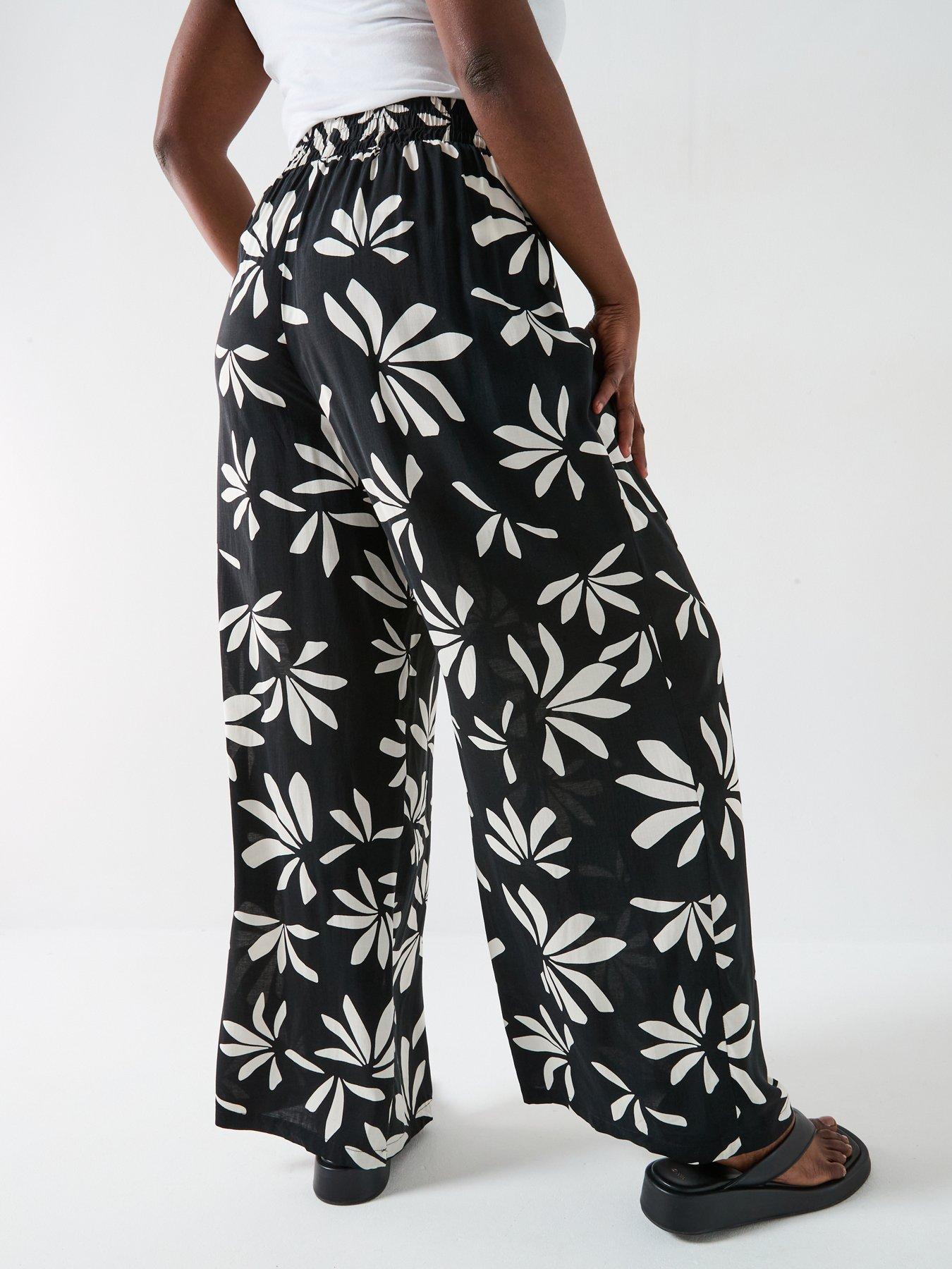  image of v-by-very-curve-printed-wide-leg-trouser