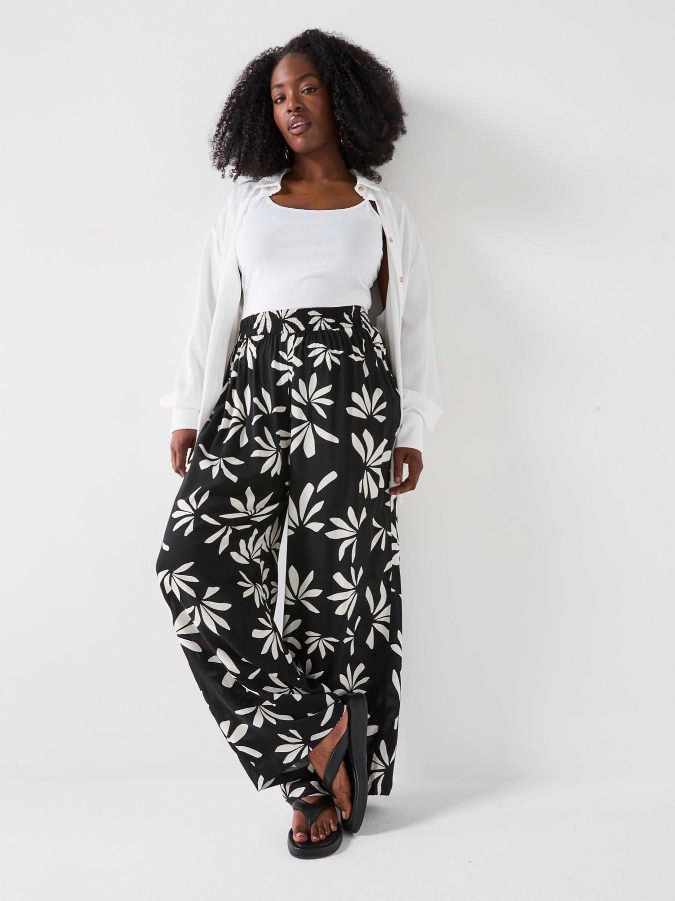  image of v-by-very-curve-printed-wide-leg-trouser